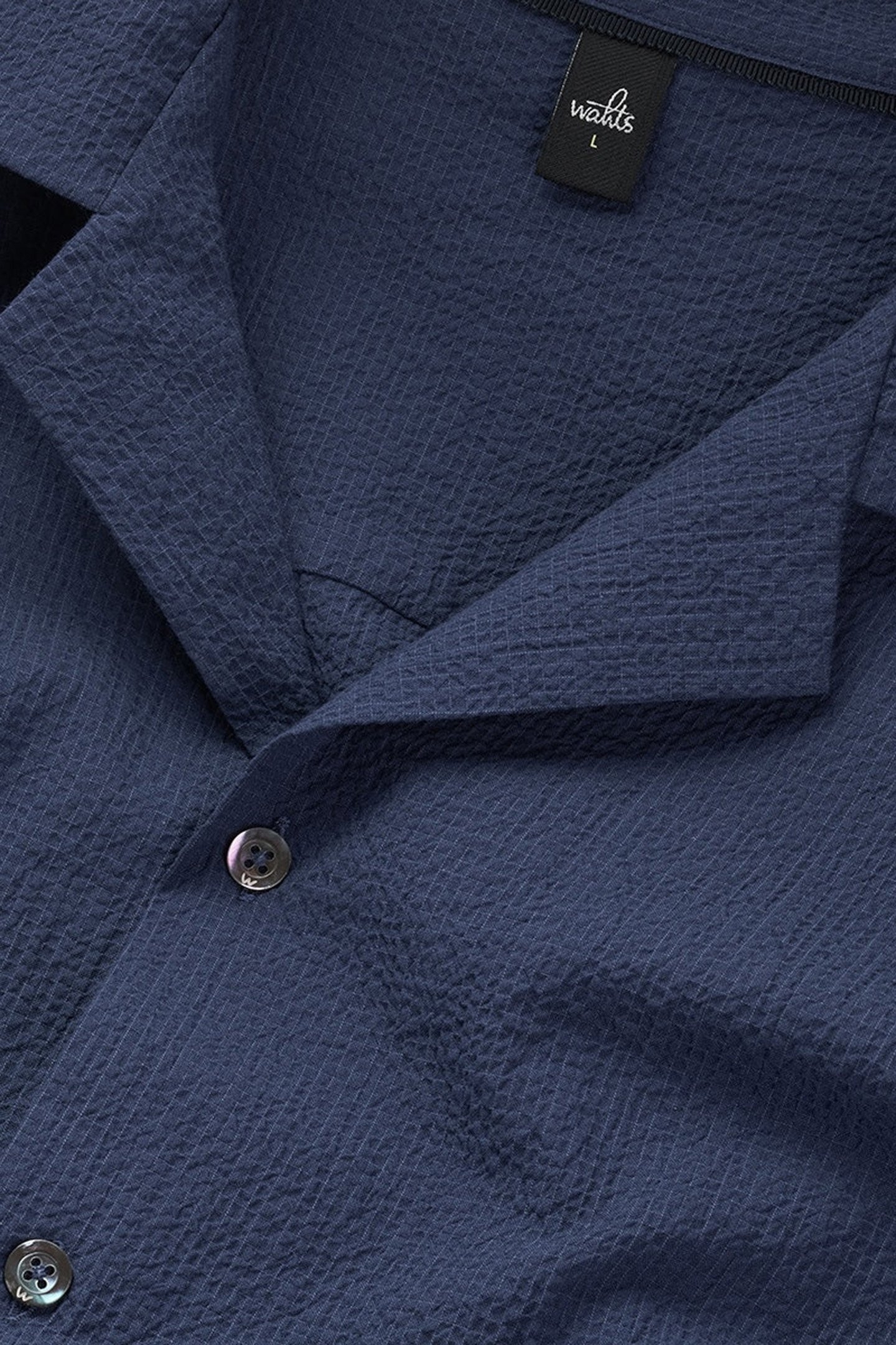 SHAW | SHORTSLEEVE STRETCH SEERSUCKER SHIRT NAVY BLUE 4