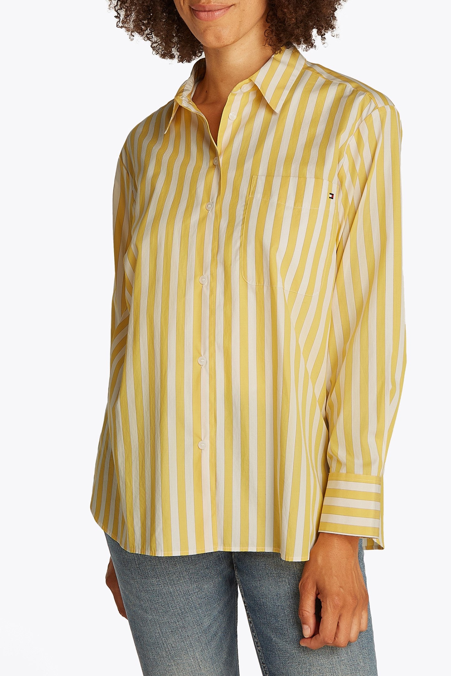 ESS POPLIN EASY FIT LONG SLEEVE BLOUSE CITRONELLA YELLOW 1