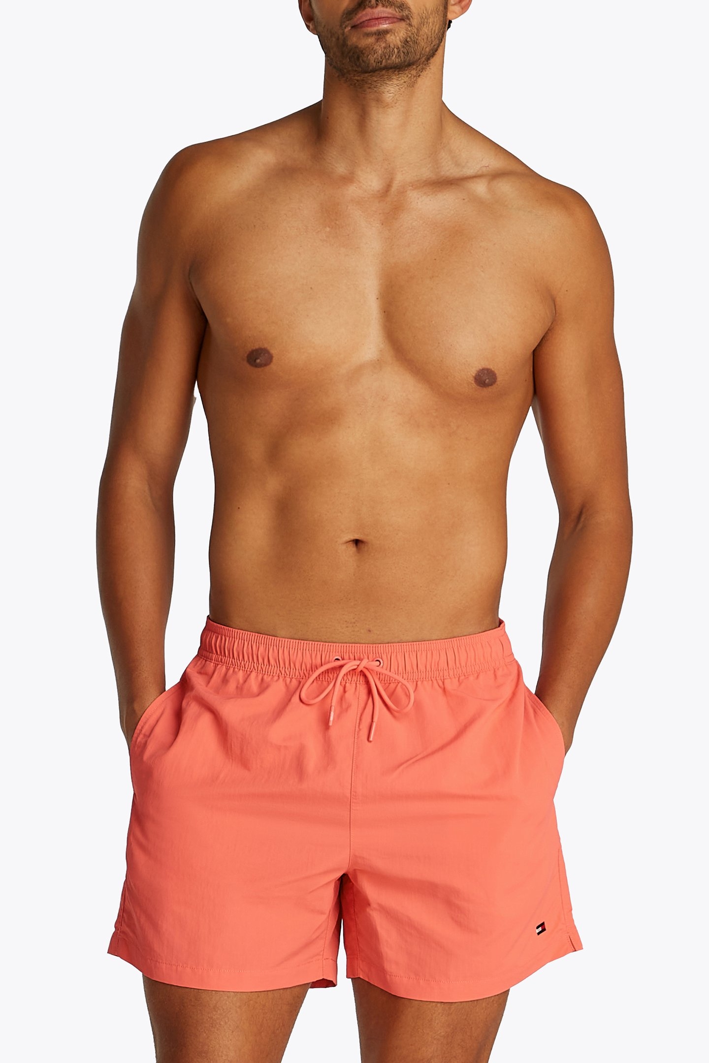REGULAR FIT DRAWSTRING SWIM SHORTS PINK 1