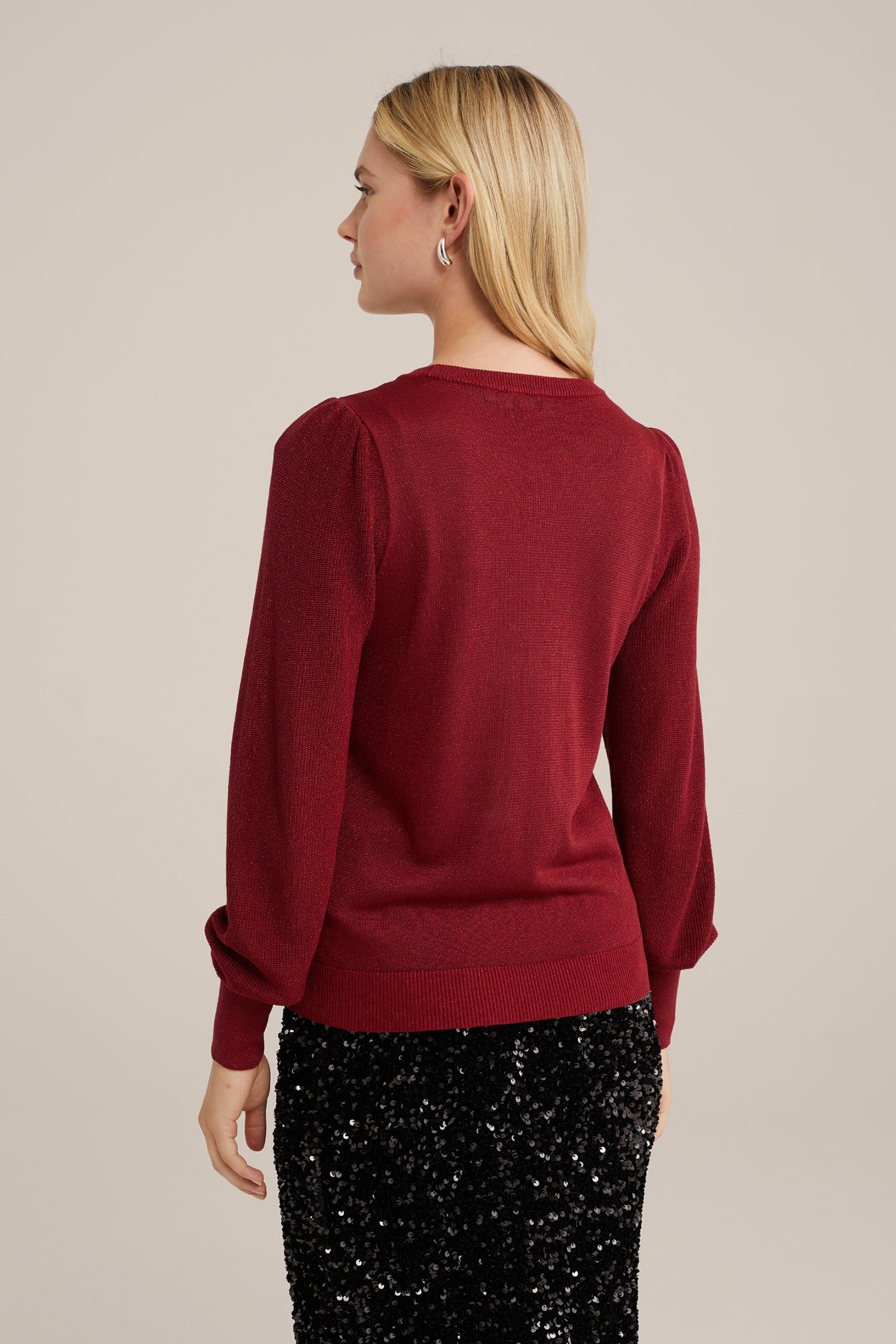 KNITTED PULLOVER BURGUNDY RED 2