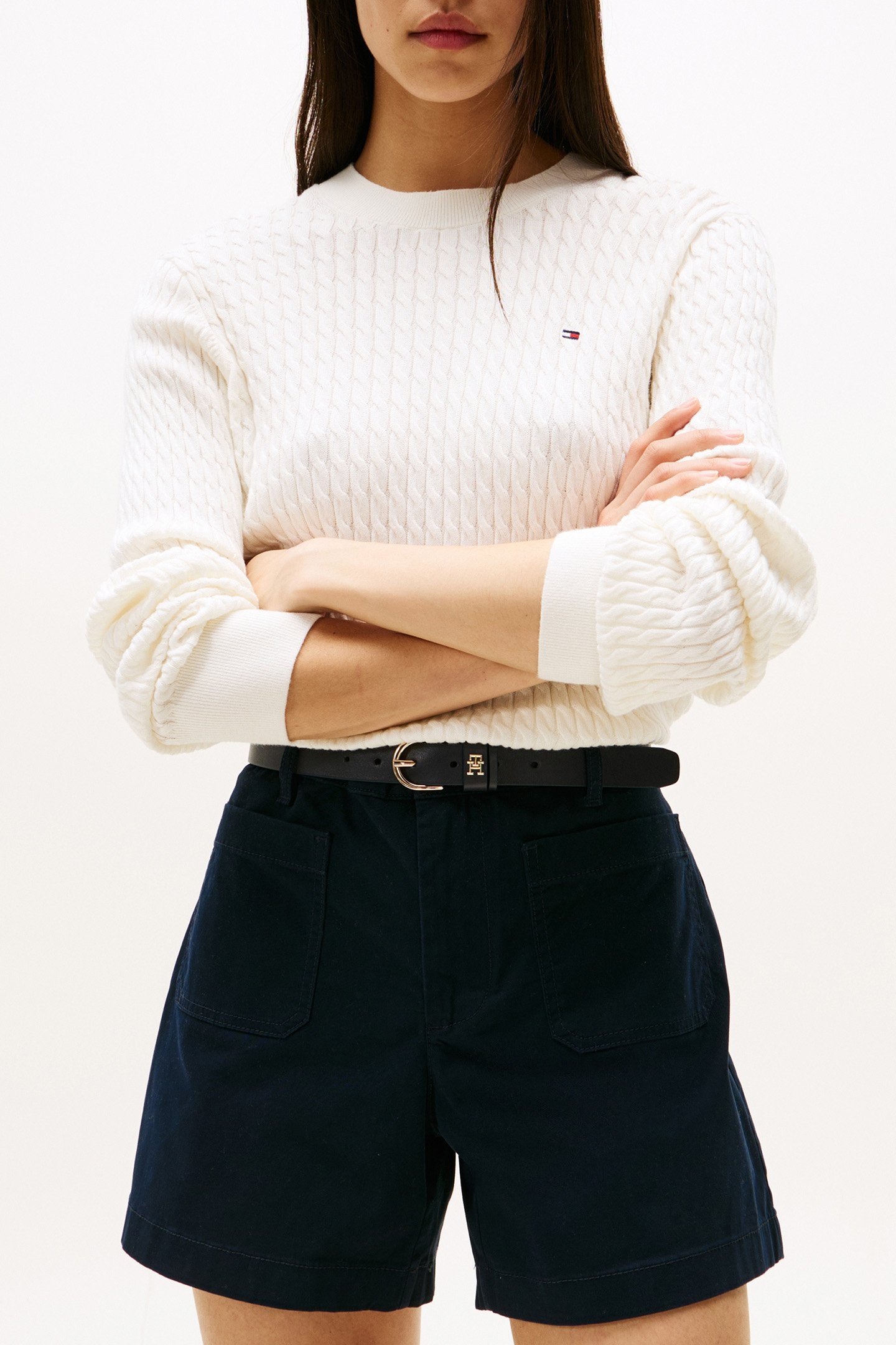 TOMMY HILFIGER WOMEN'S REGULAR FIT SWEATER WHITE 1