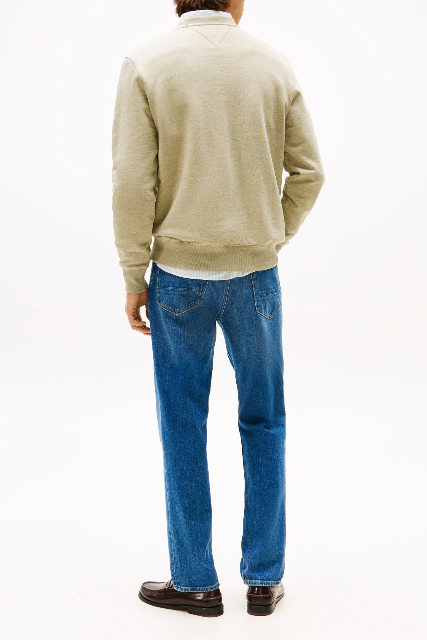 ESSENTIAL TERRY CREW NECK SLIM FIT SWEATER KAKI 3