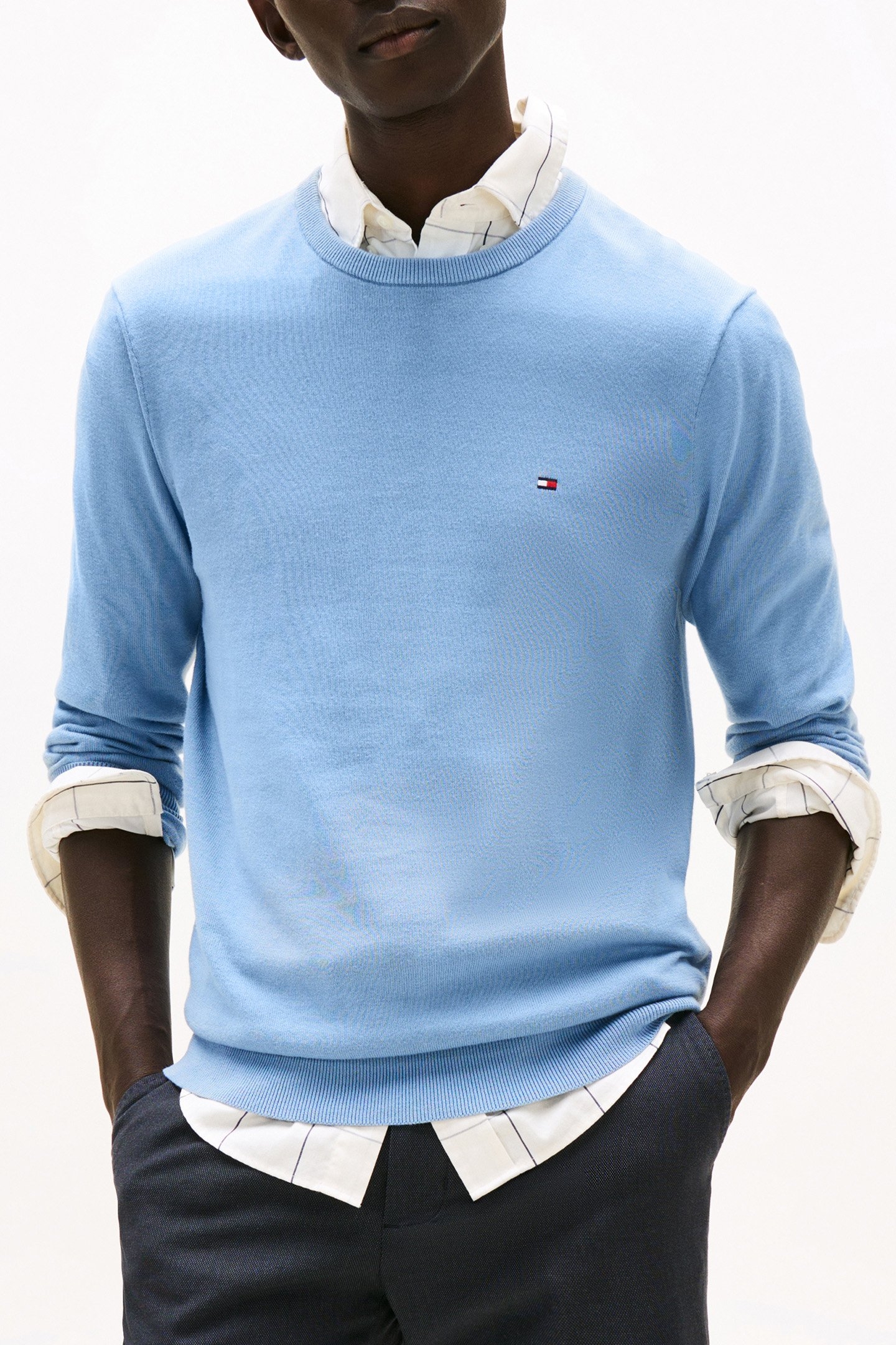 ESSENTIAL ROUND-NECK SWEATER REGULAR FIT CREW NAVY BLUE 1