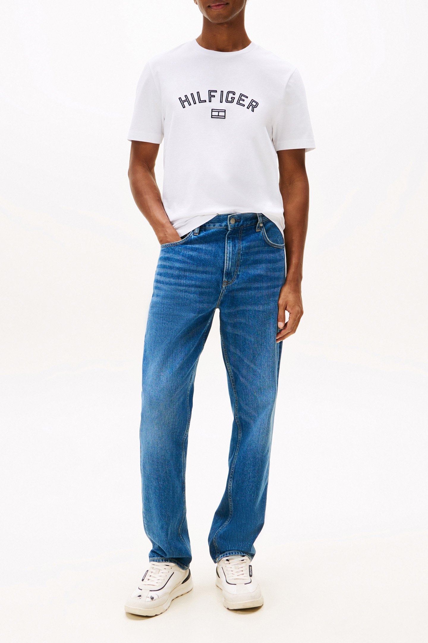 HILFIGER FLOCK TEE REGULAR FIT T-SHIRT WHITE 2