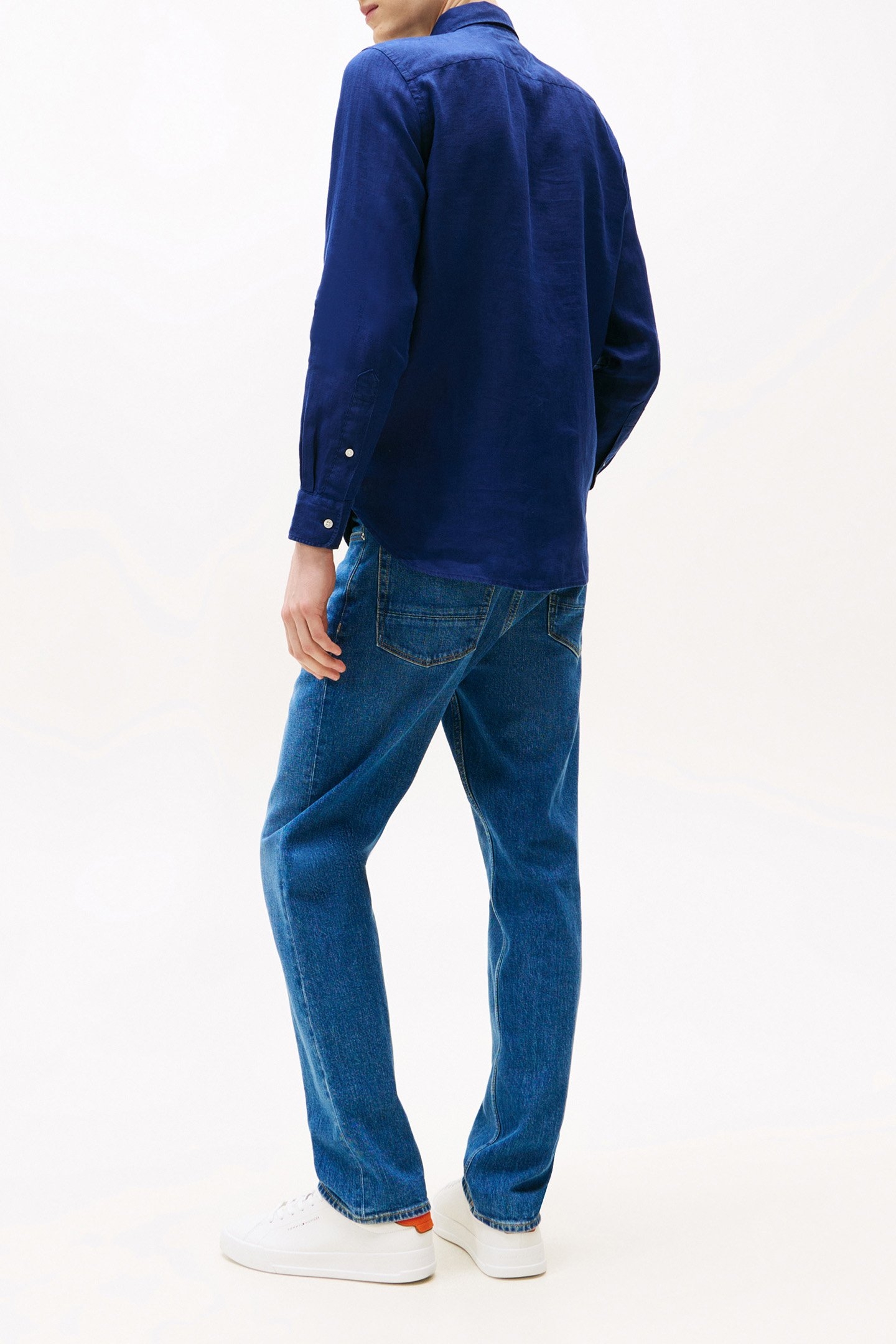 PIECE DYE LINEN RF SHIRT PREPPY SLIM FIT SHIRT IN NAVY 3