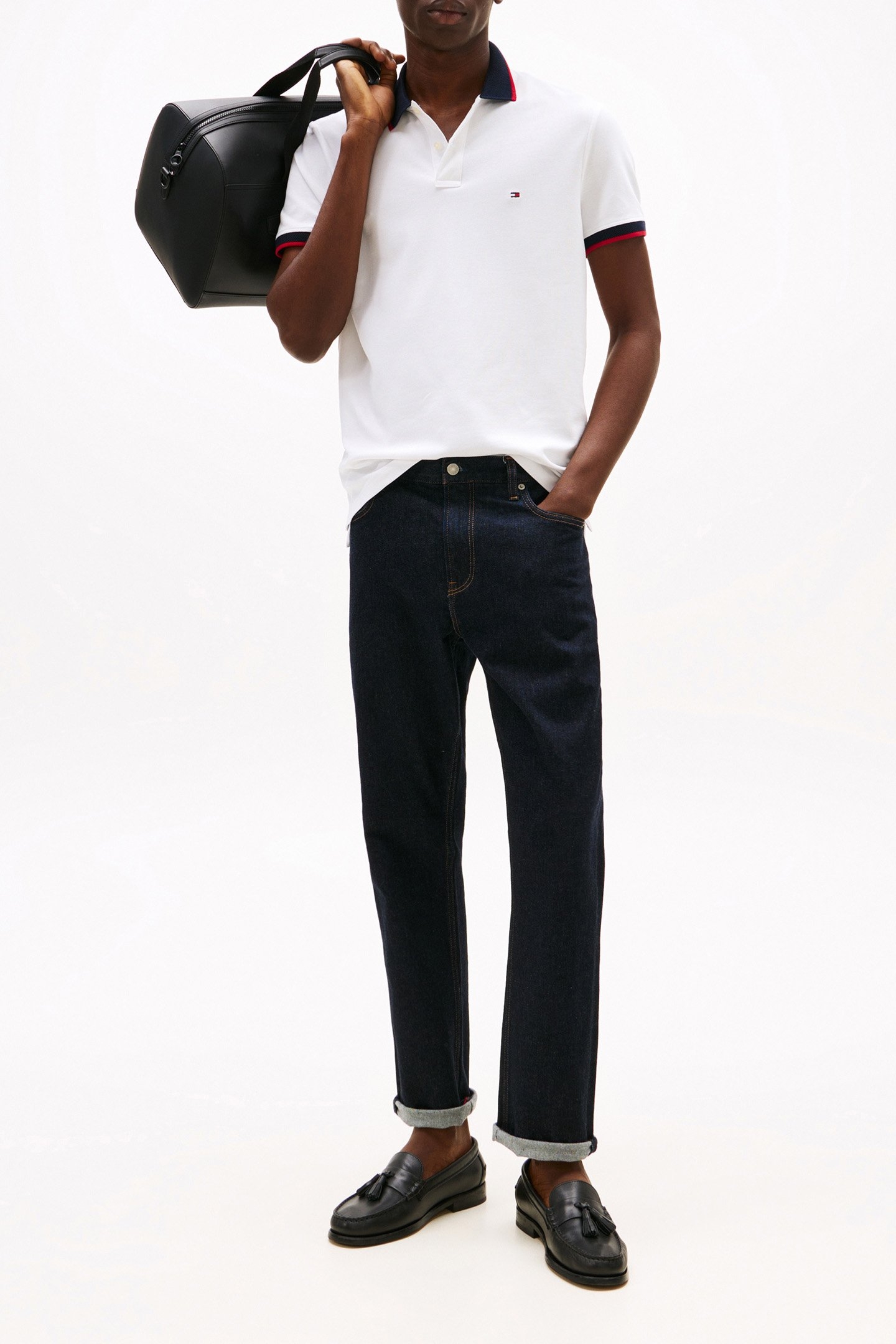 CONTRAST COLLAR POLO NORMAL FIT WHITE 2