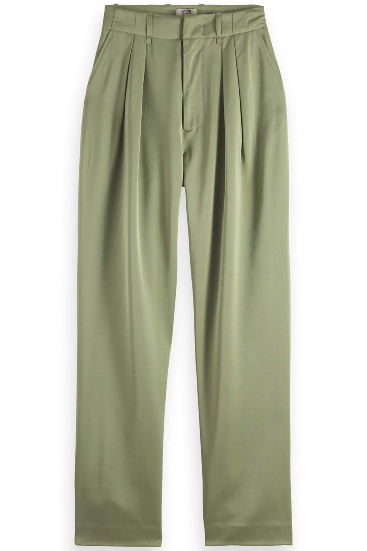 FAYE SATIN HIGH RISE RELAXED TAPERED LEG WASHED SAGE 4