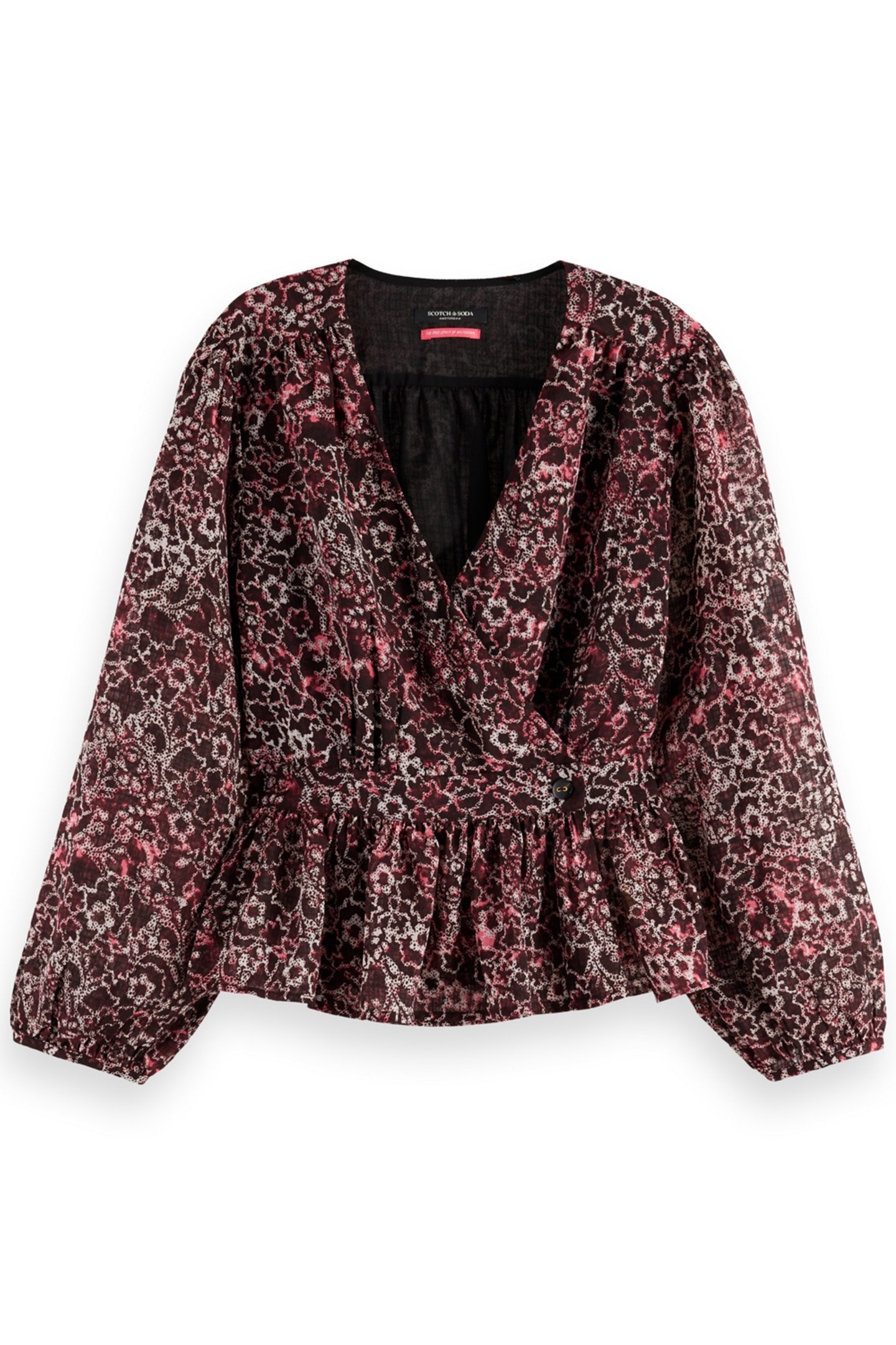 WRAP TOP SHIBORI FLORAL PINK 4