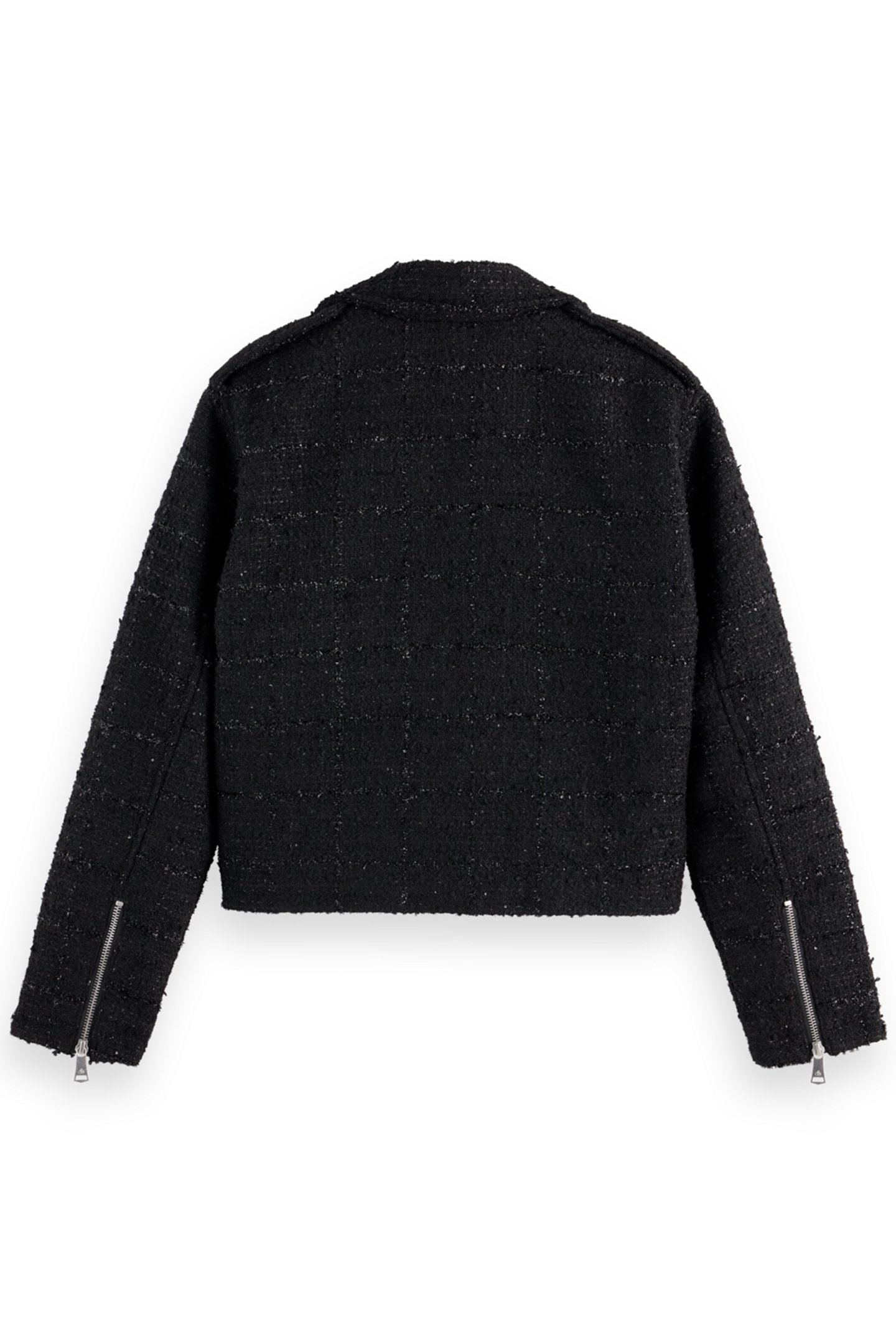BOUCLE TWEED BIKER JACKET EVENING BLACK 2