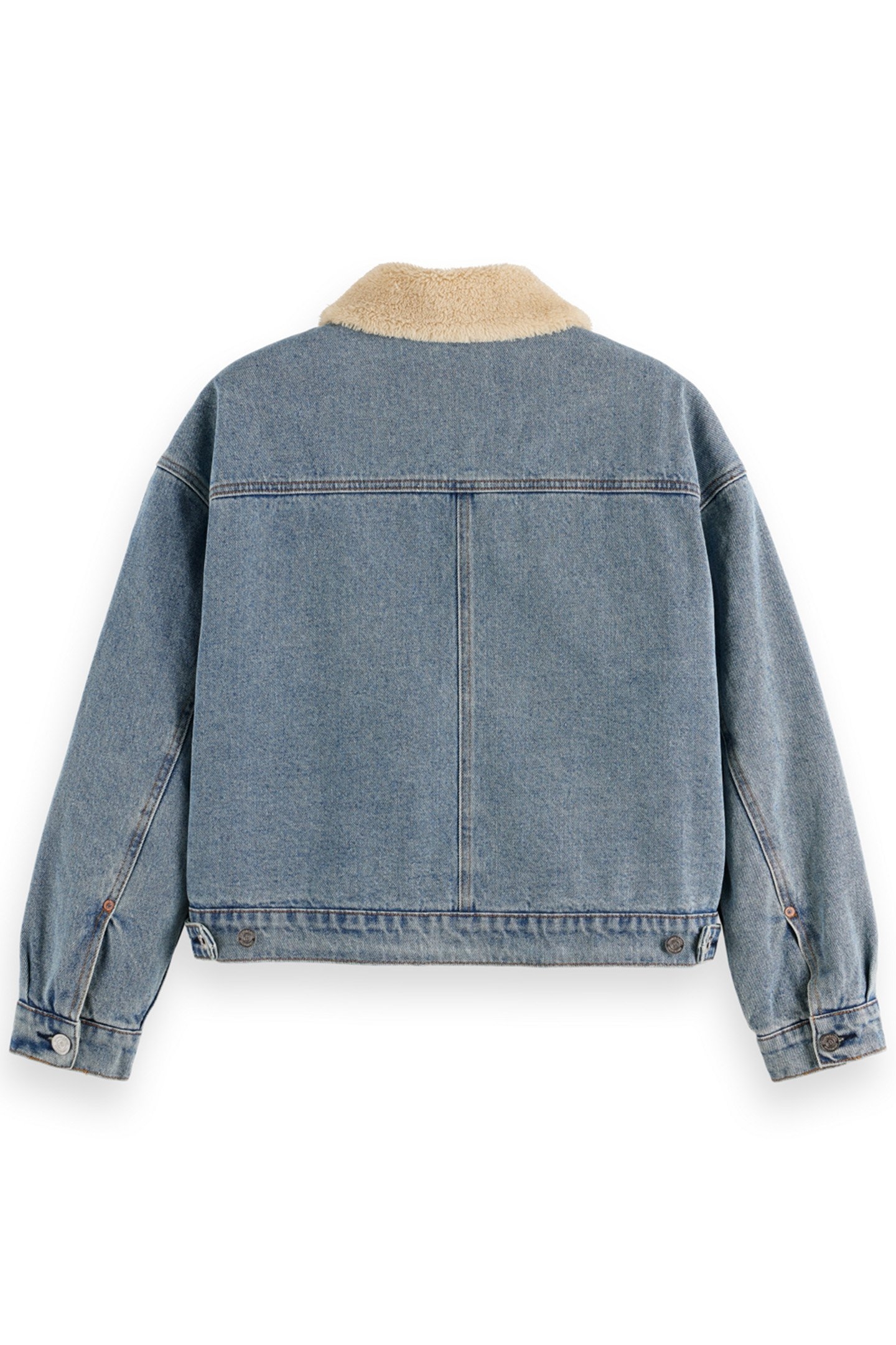 WASHED DENIM JACKET WITH SHERPA DETAILS WASHED INDIGO 5