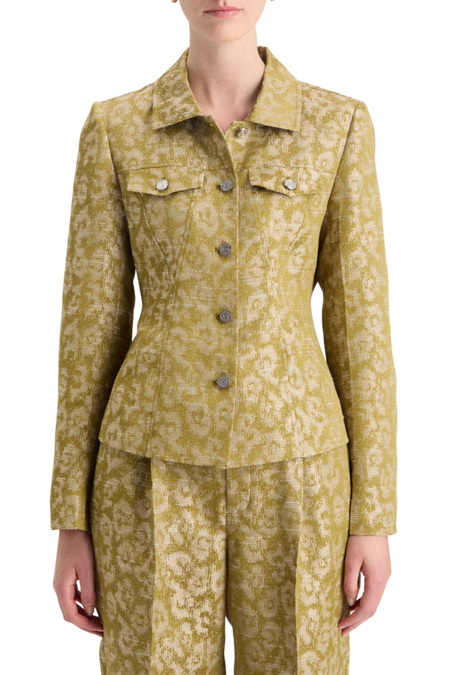 JACQUARD FITTED TRUCKER BLAZER IKAT LEOPARD 1