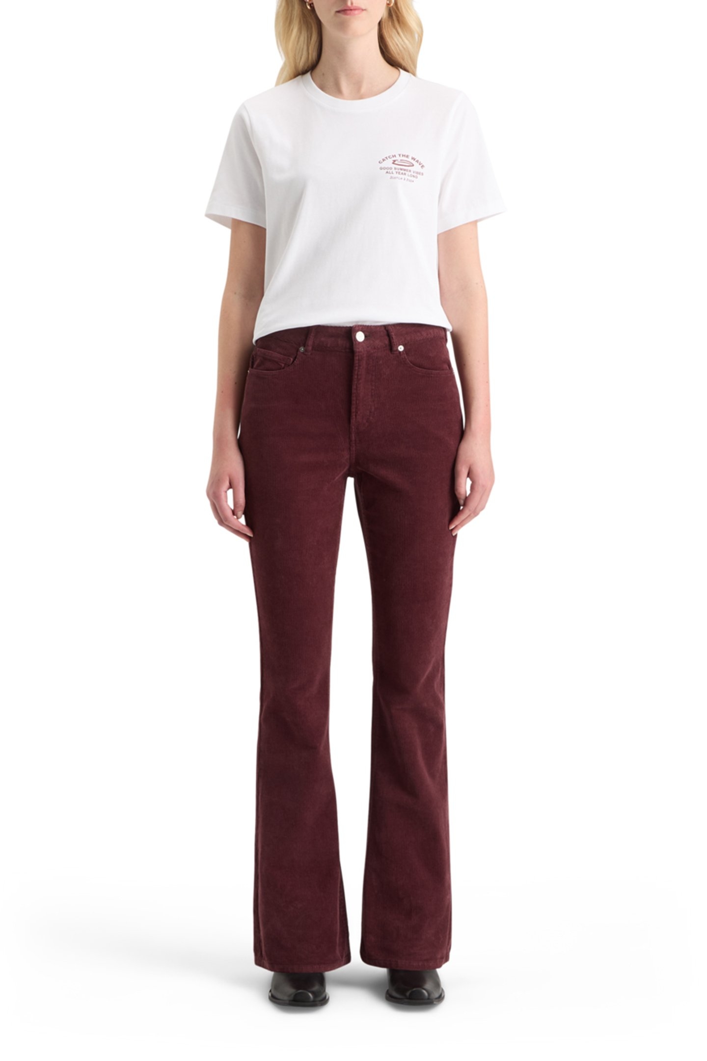 THE CHARM CLASSIC FLARED JEANS IN COLOURED STRETCH CORDUROY  3