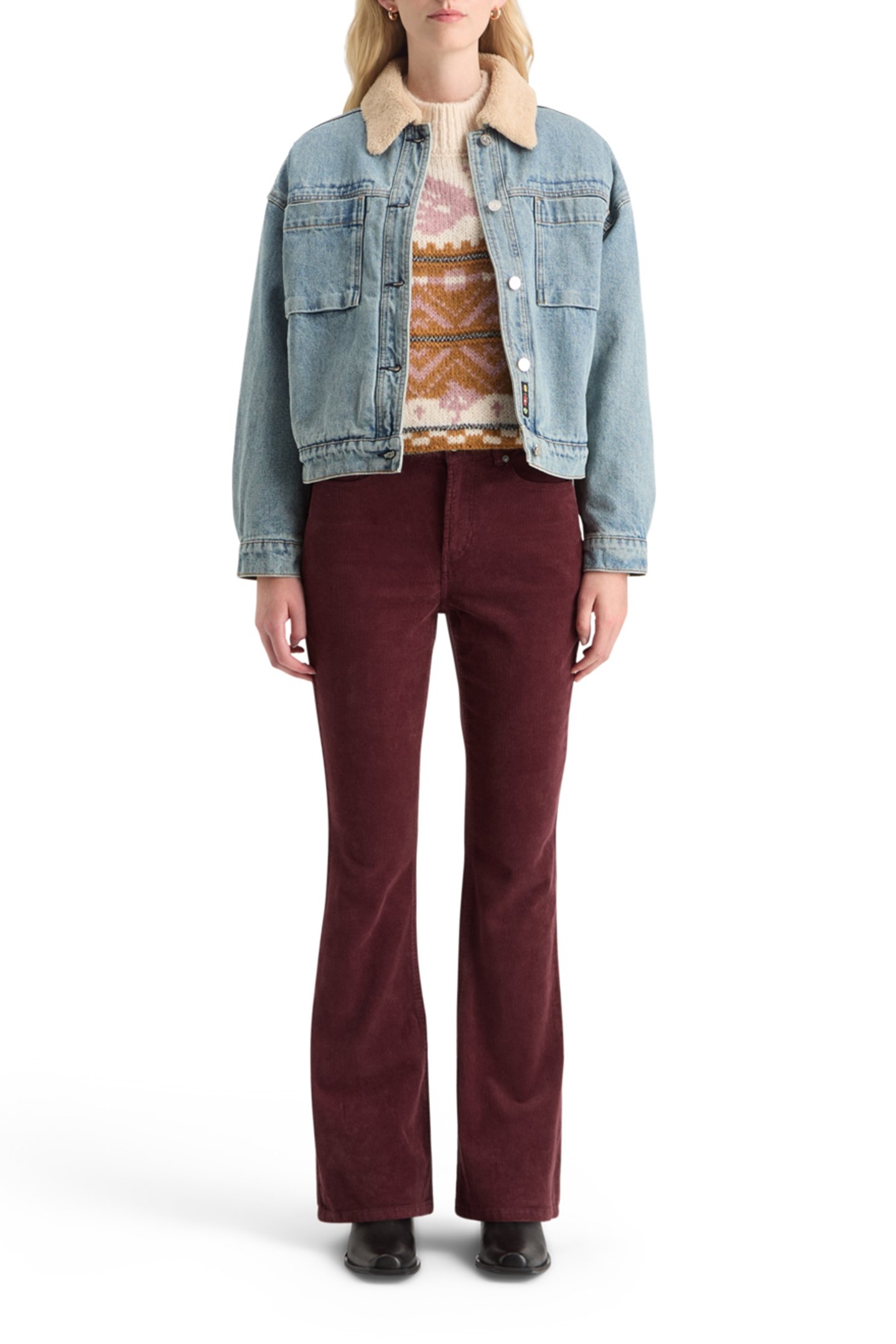 THE CHARM CLASSIC FLARED JEANS IN COLOURED STRETCH CORDUROY  7