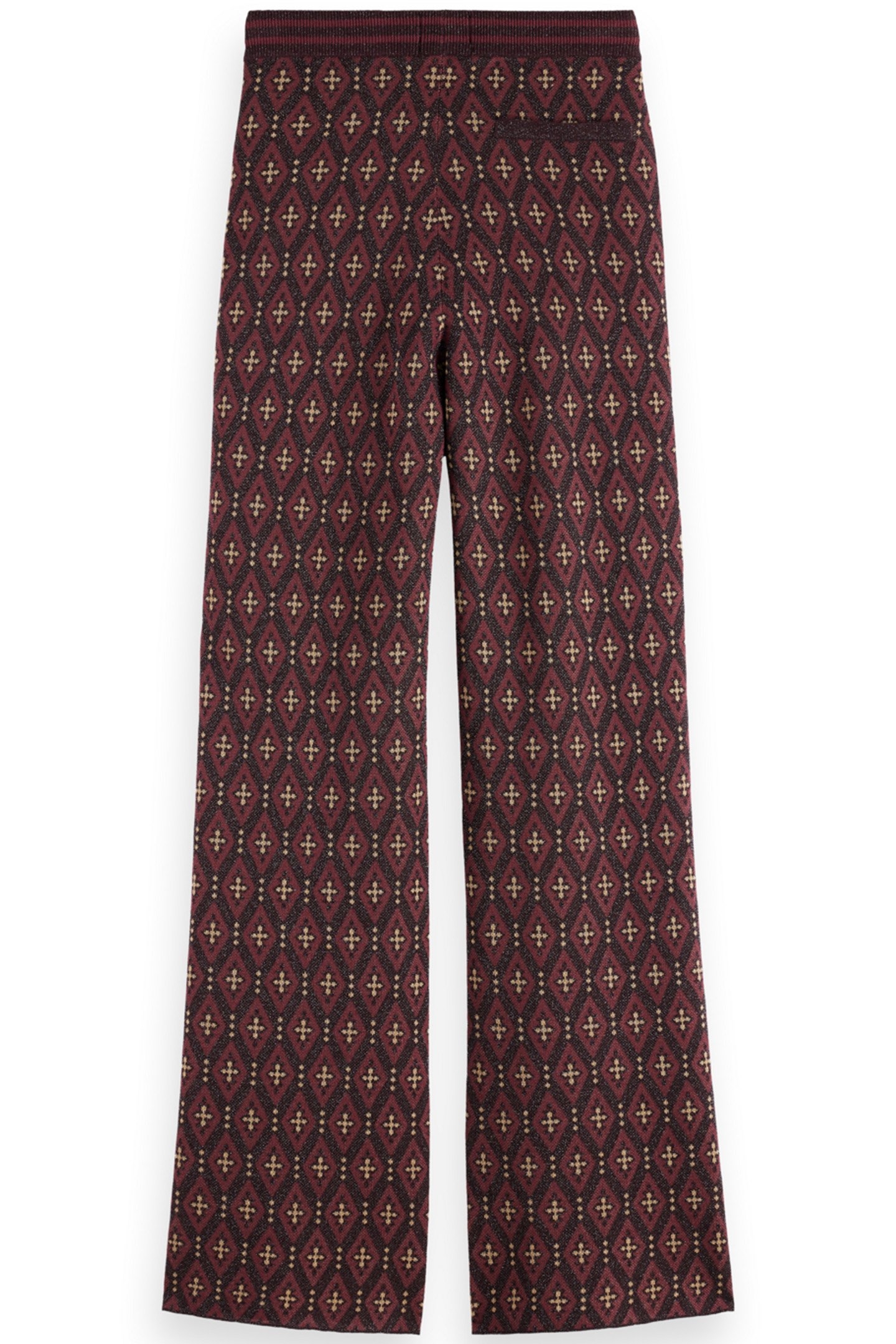 JACQUARD KNITTED TROUSERS DARK BORDEAUX 2
