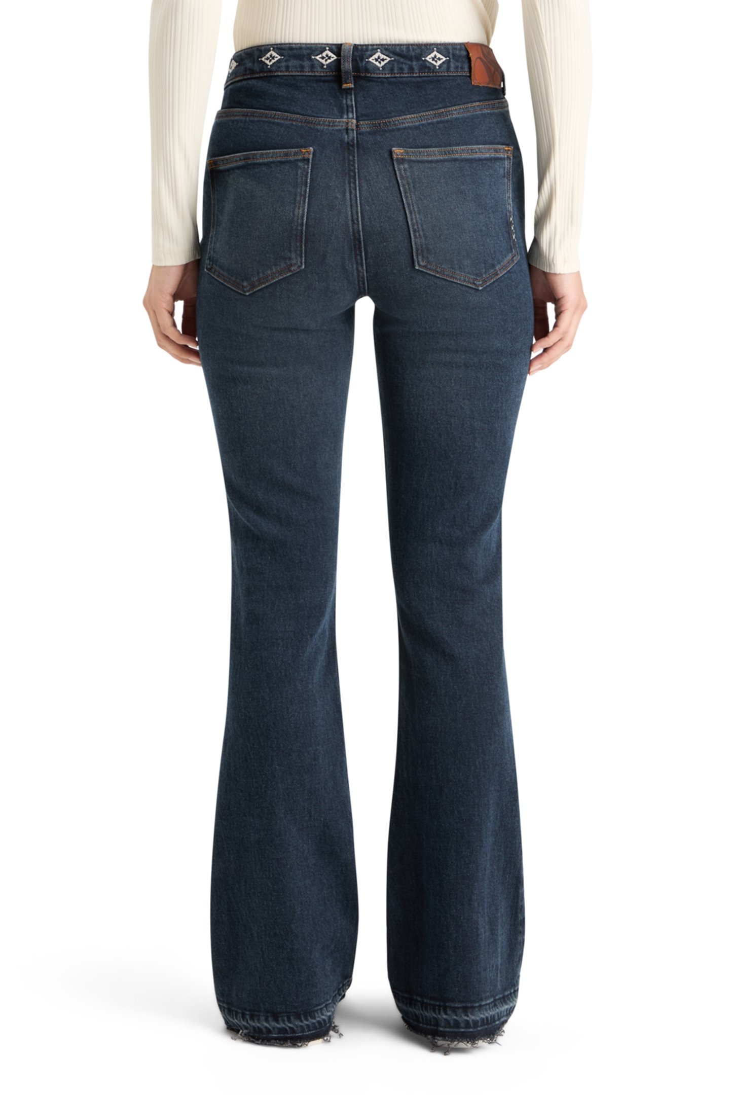 THE CHARM FLARED JEANS WITH EMBROIDERY DETAILS — ROAD  TRIP 2