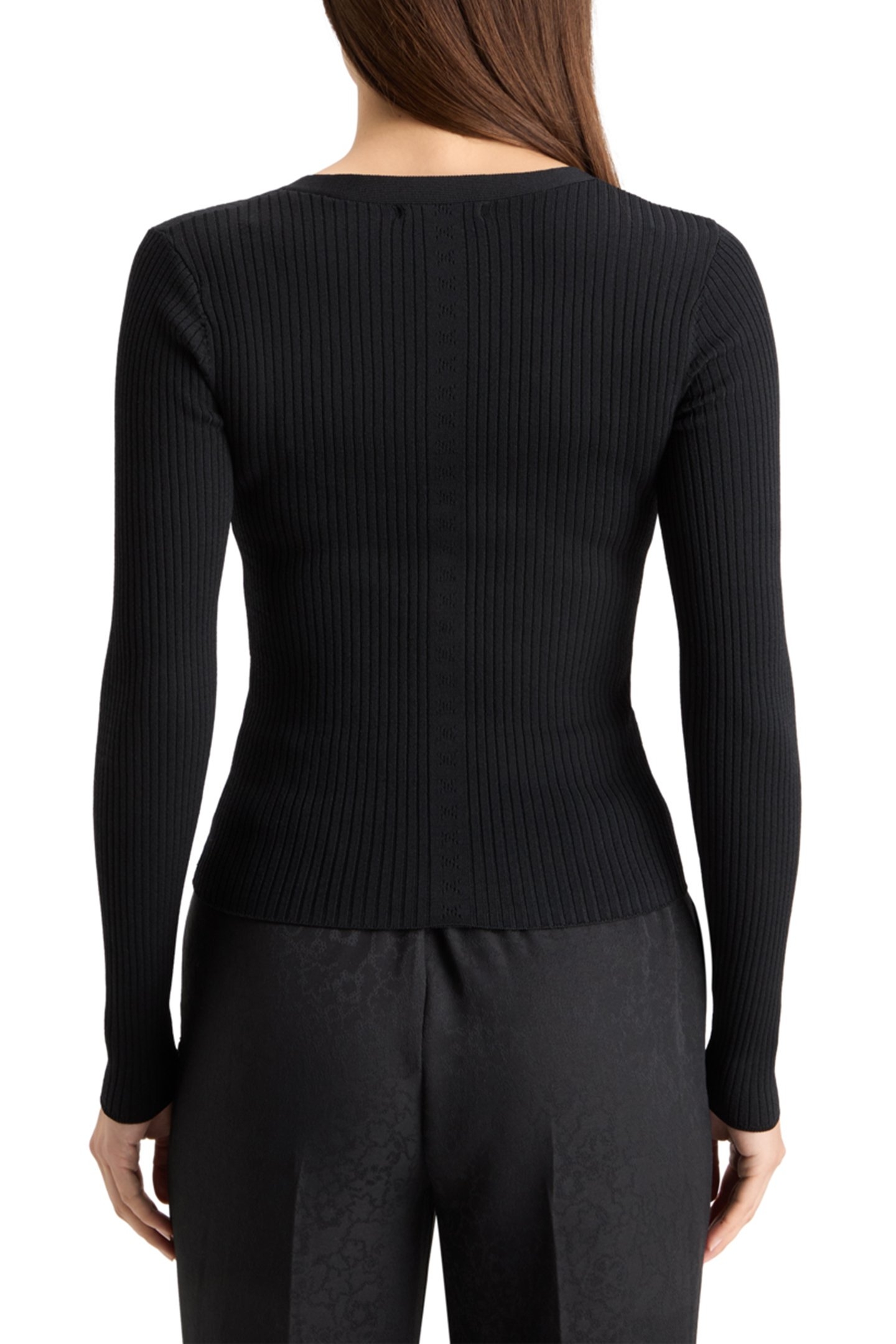 RIBBED FITTED PULLOVER EVENING BLACK 2