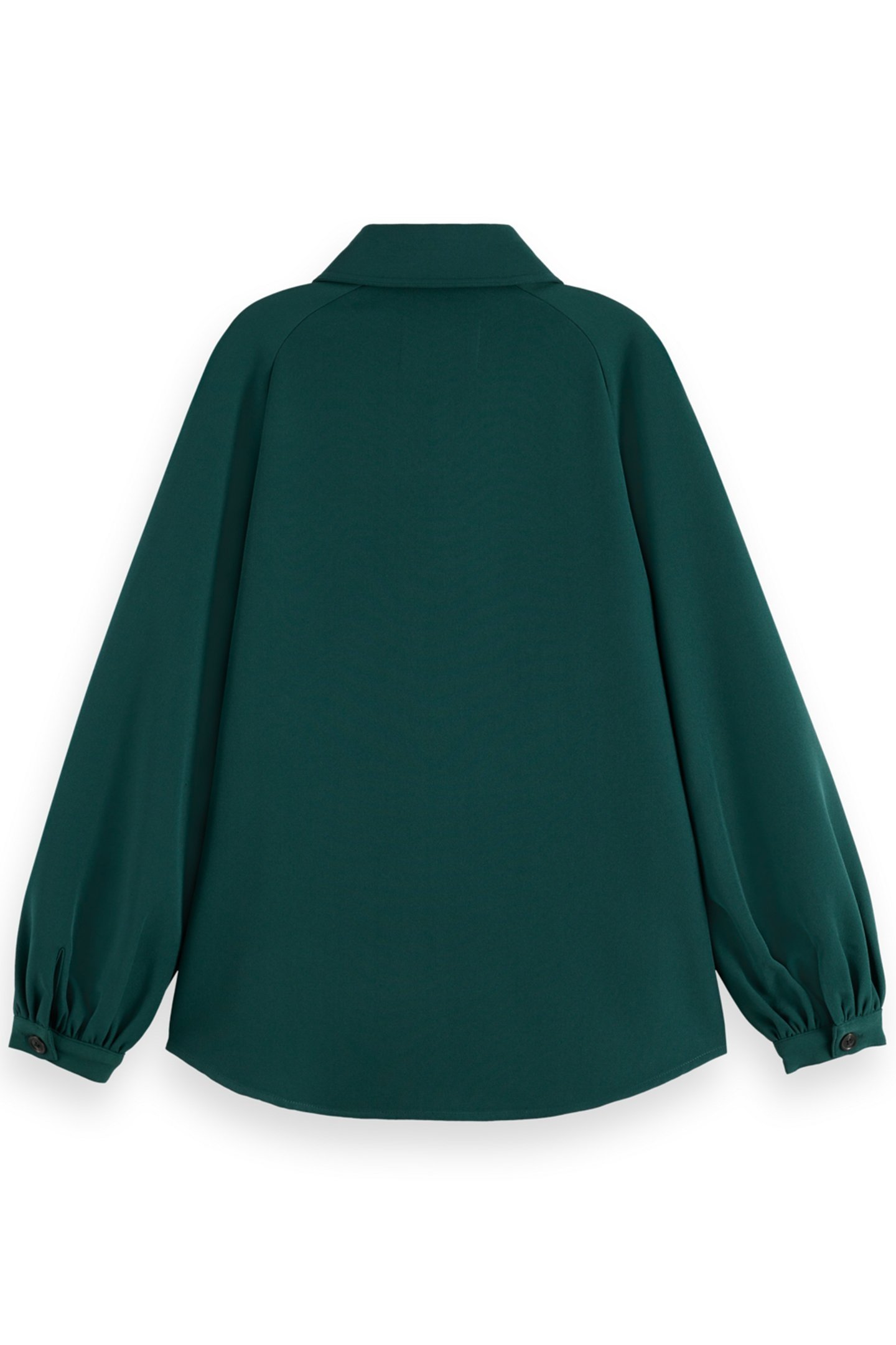 CREPE PEASANT SLEEVE OVERSHIRT CYPRESS GREEN 2