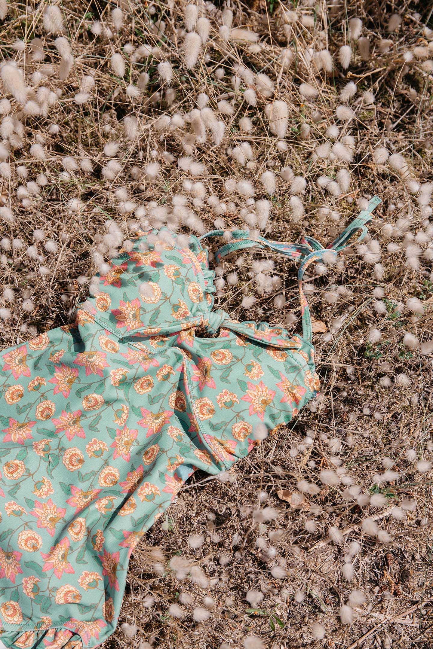 BATHING SUIT BAYO TURQUOISE FLOWERS 6