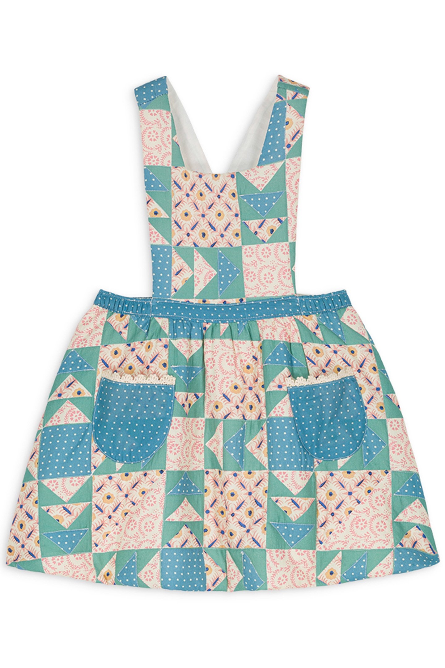 DRESS MIRA STONE BLUE PATCHWORK 3