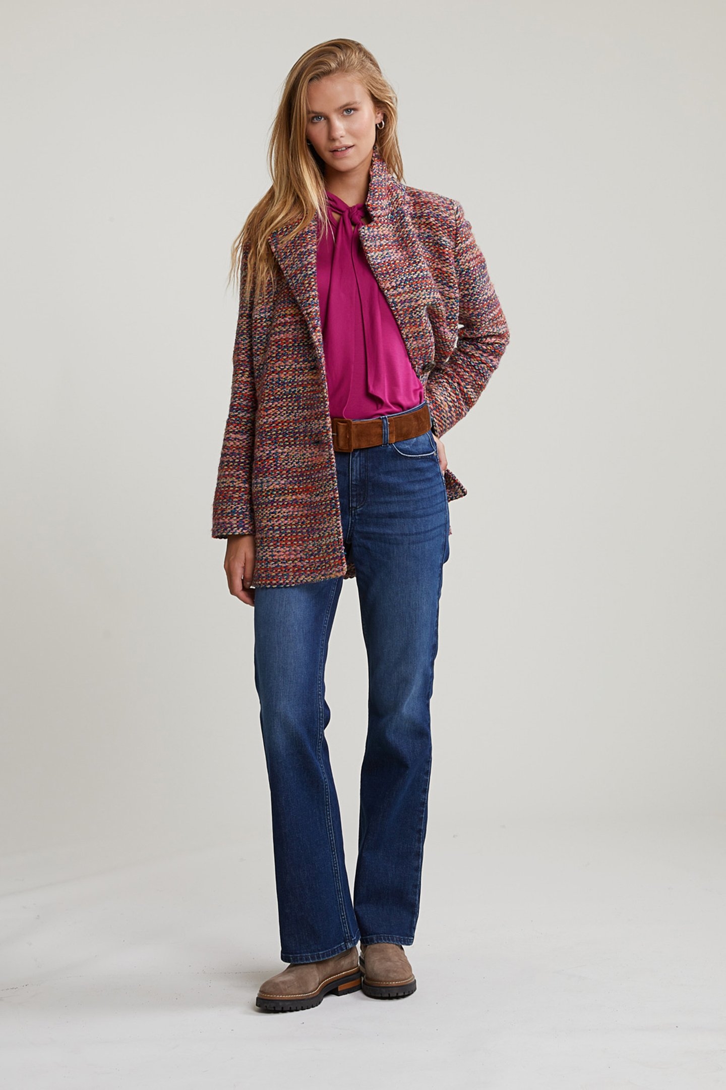 MAGENTA ROLL NECK T-SHIRT WITH BOW 4