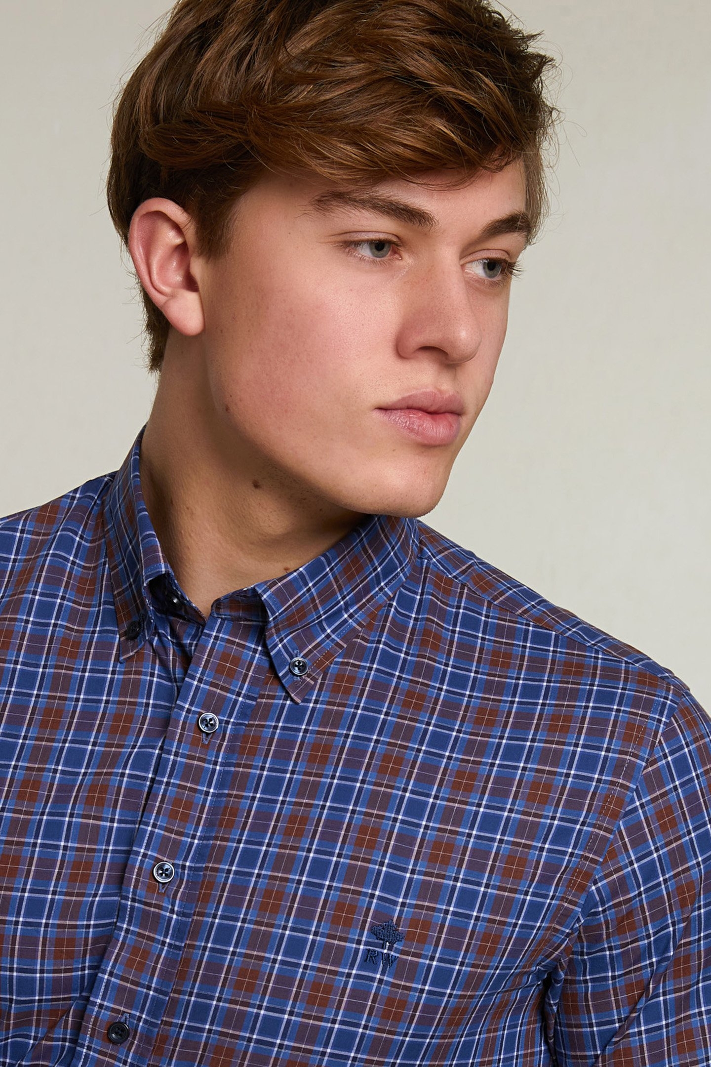 SLIM FIT CHECKED SHIRT RED/BLUE 3