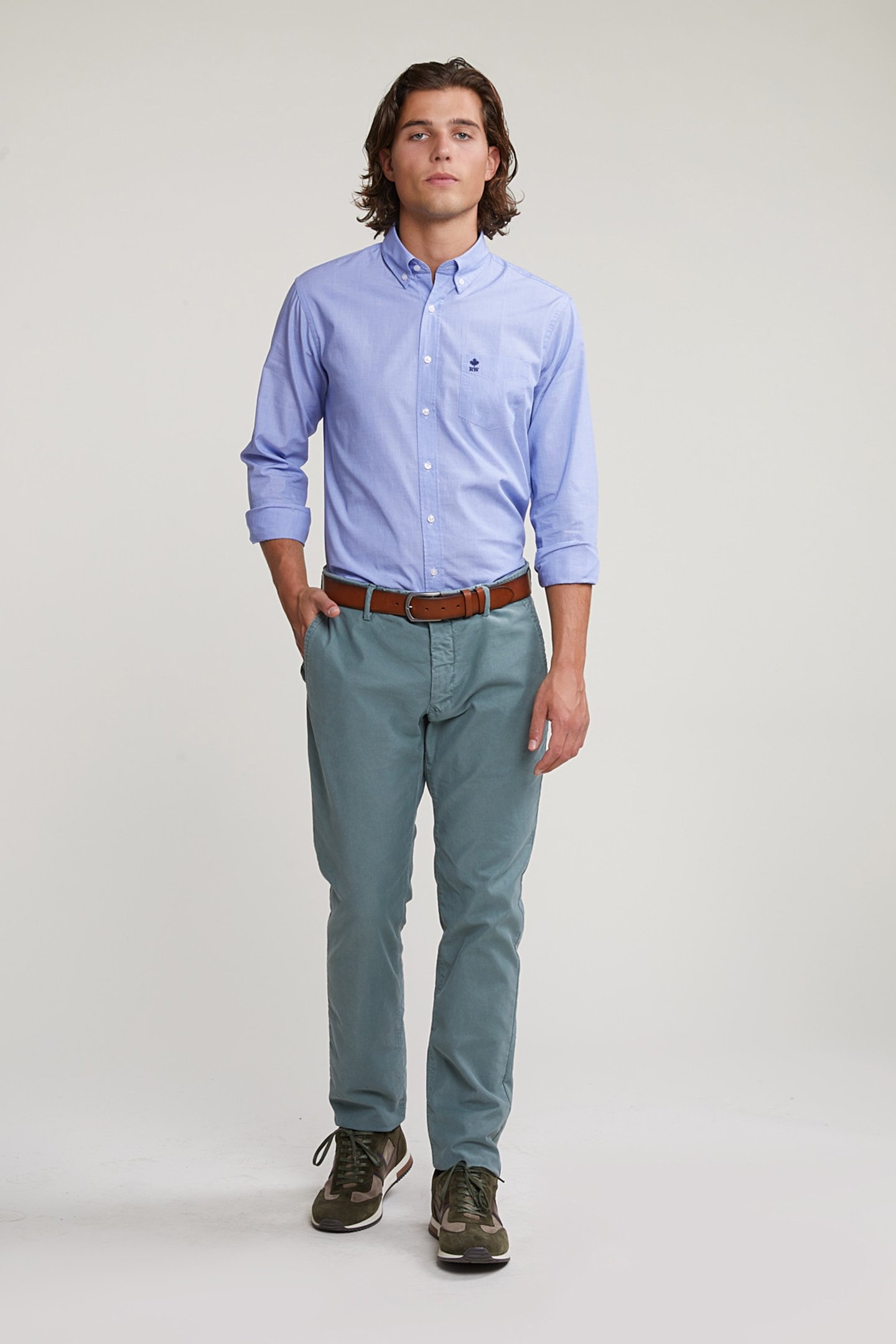 CUSTOM FIT SHIRT WITH POCKET BLUE 3