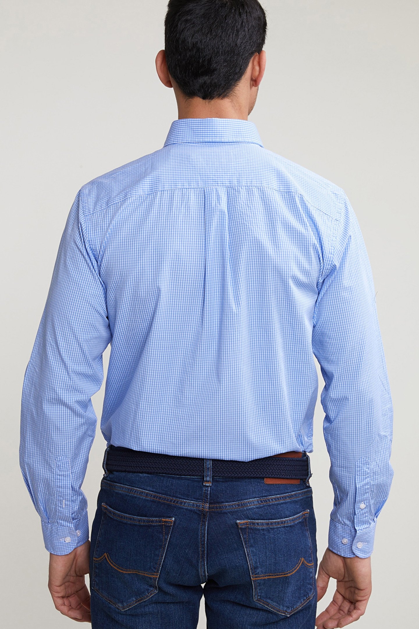 REGULAR FIT CHECKED SHIRT WITH POCKET BLUE/WHITE 2