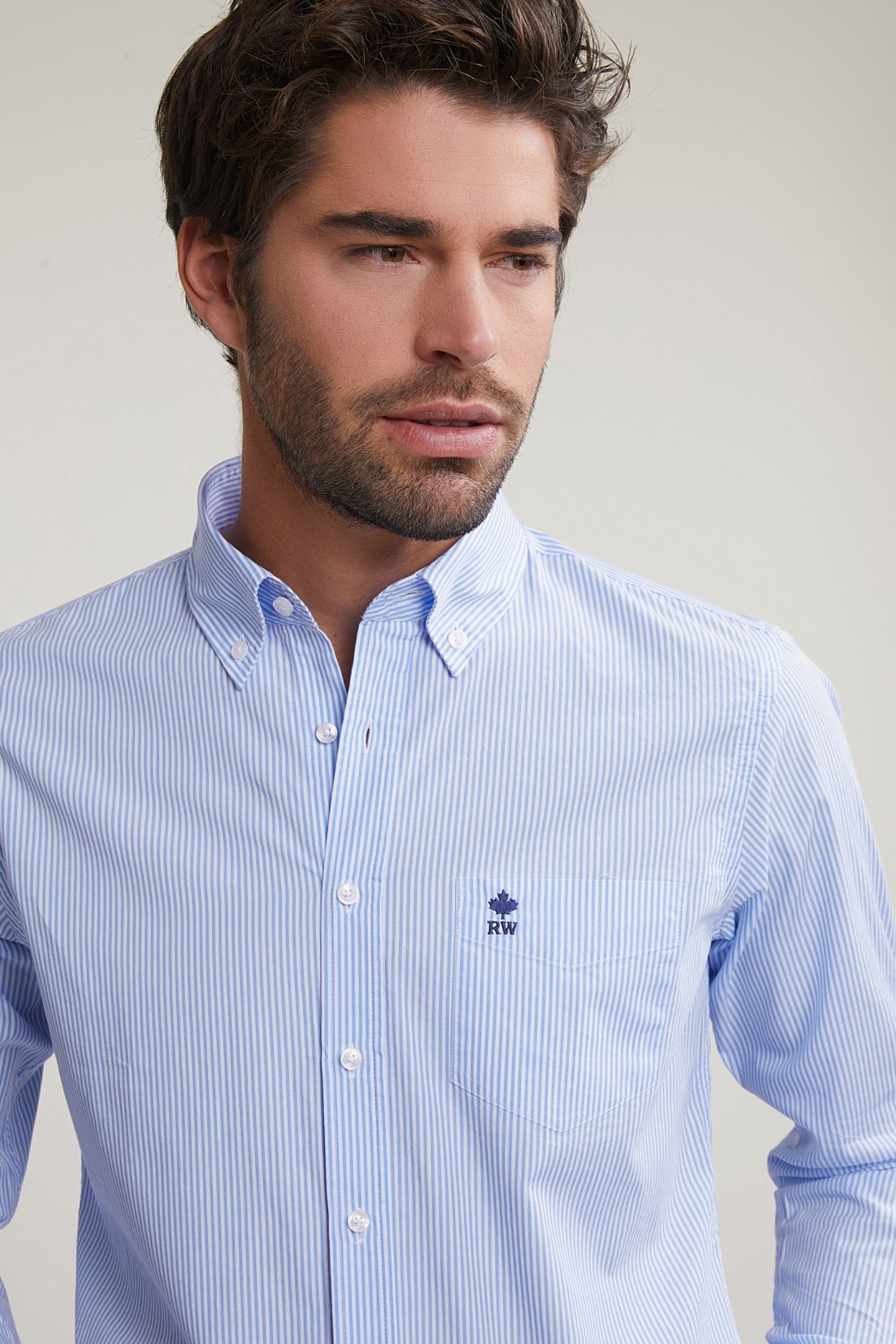 SLIM FIT STRIPED SHIRT WITH POCKET BLUE/WHITE 3