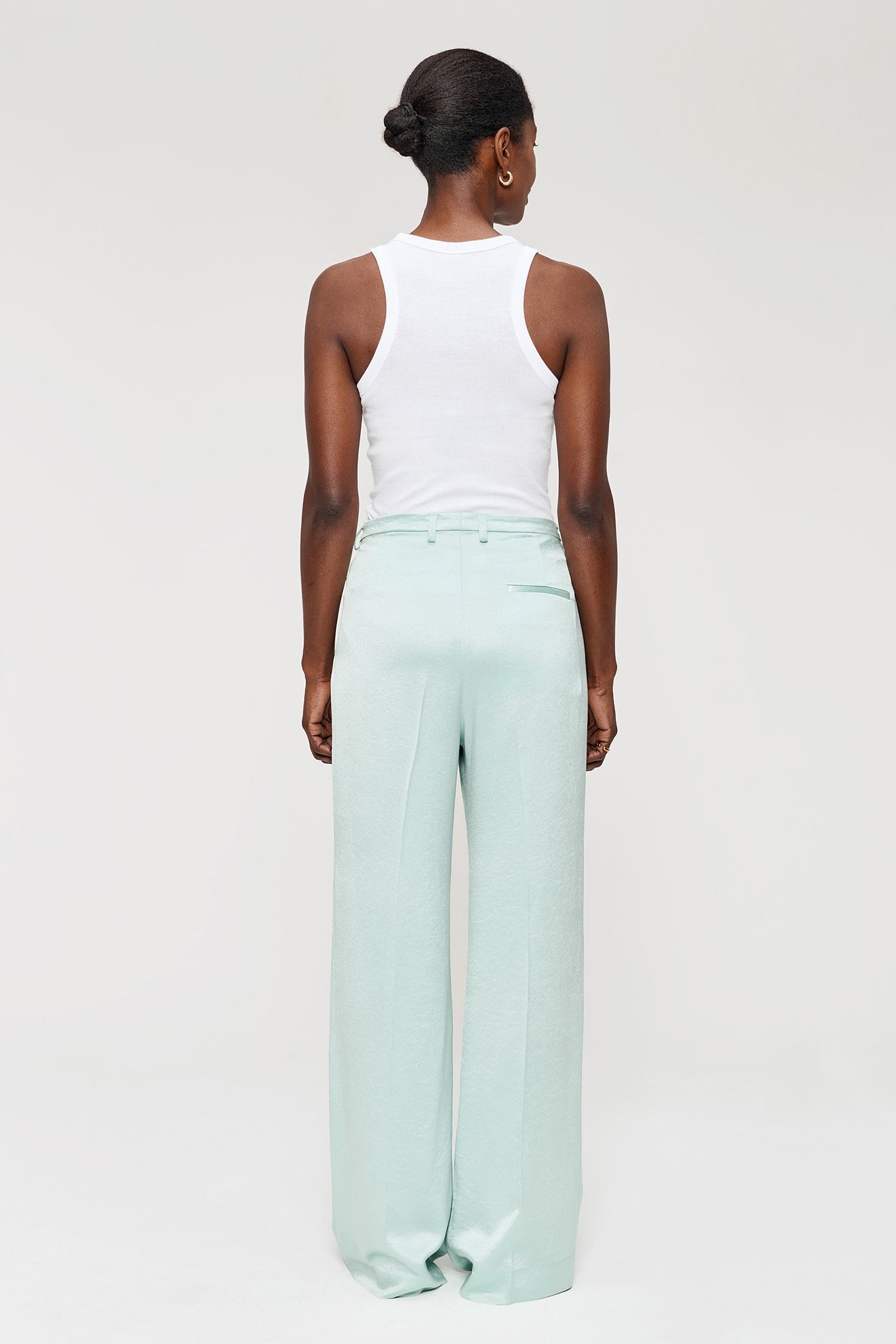 SATIN WIDE LEG PANTS ICE 2