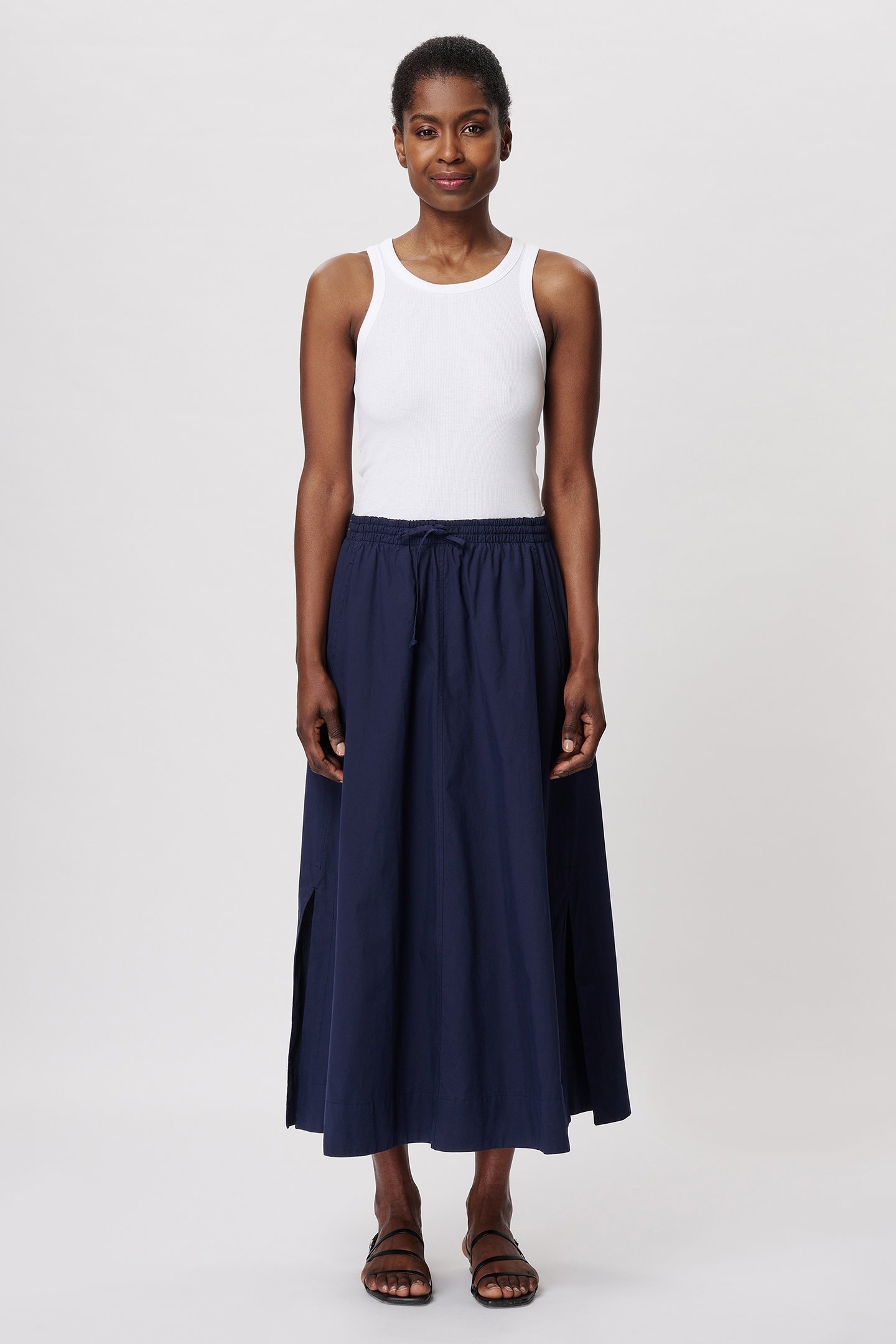 CASUAL COTTON SKIRT MIDNIGHT BLUE 1