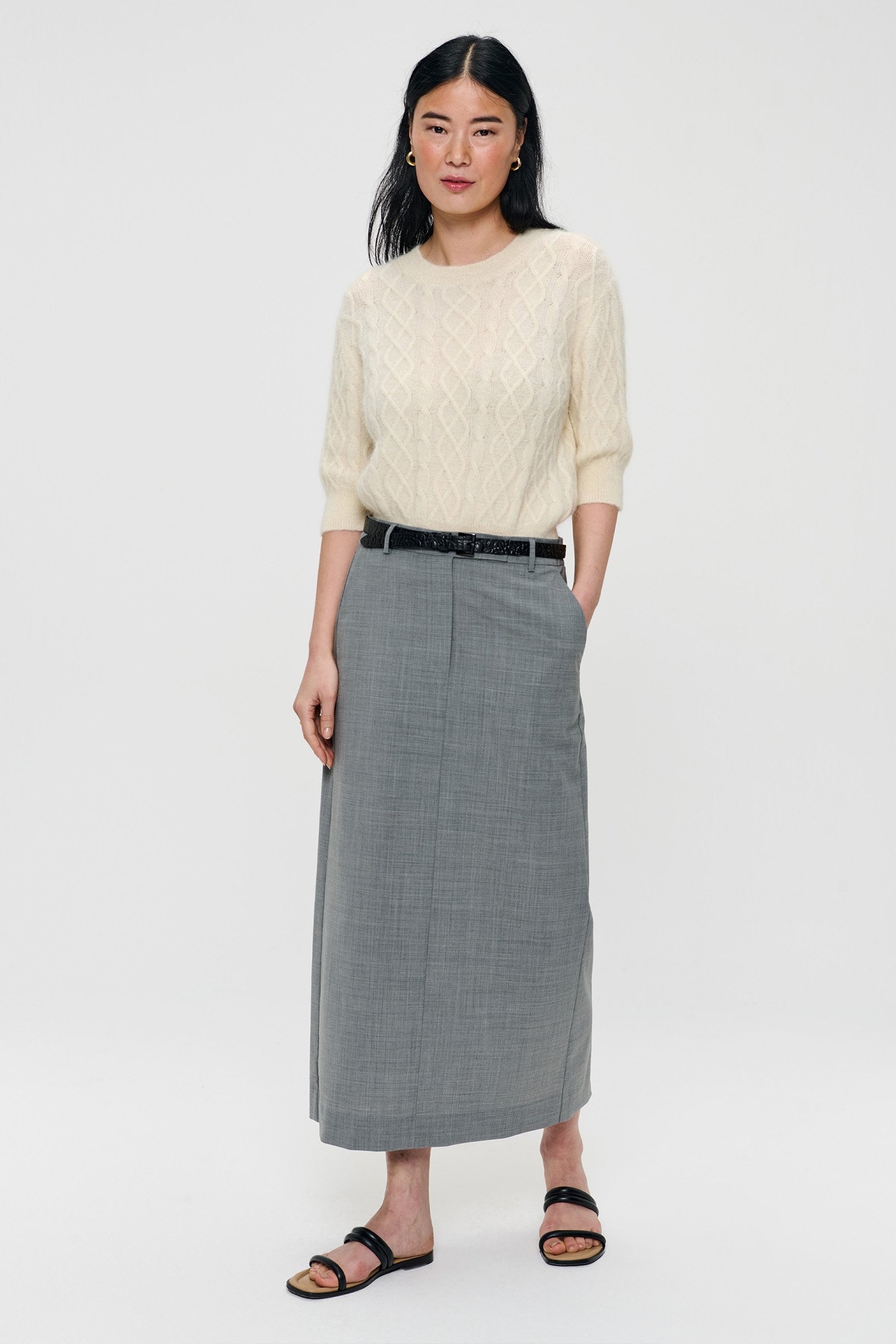 SHORT SLEEVE CABLE TOP CREAM 4