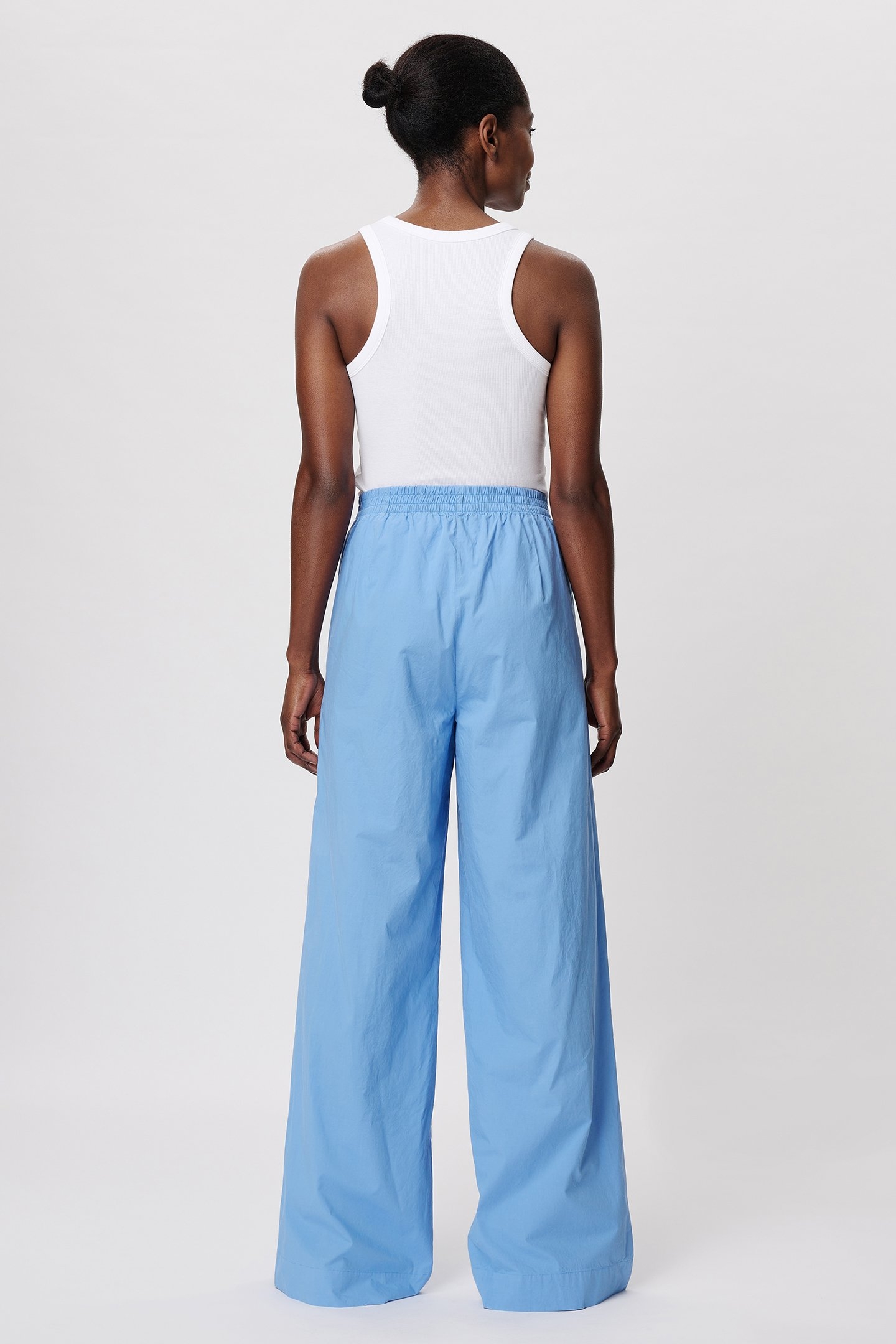 COTTON WIDE LEG PANTS SKY BLUE 2