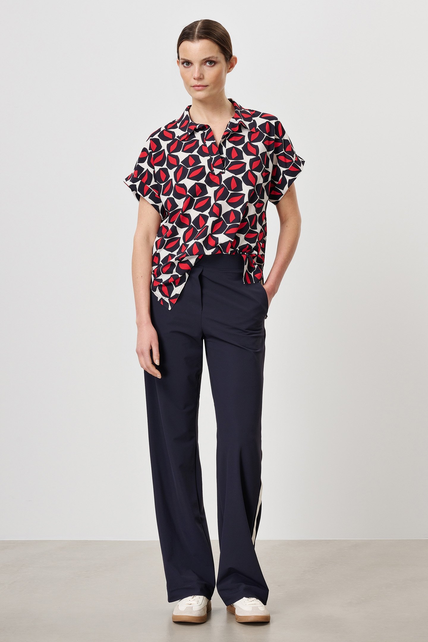 PRINTED ALPINE POLO TOP INK BLUE 3