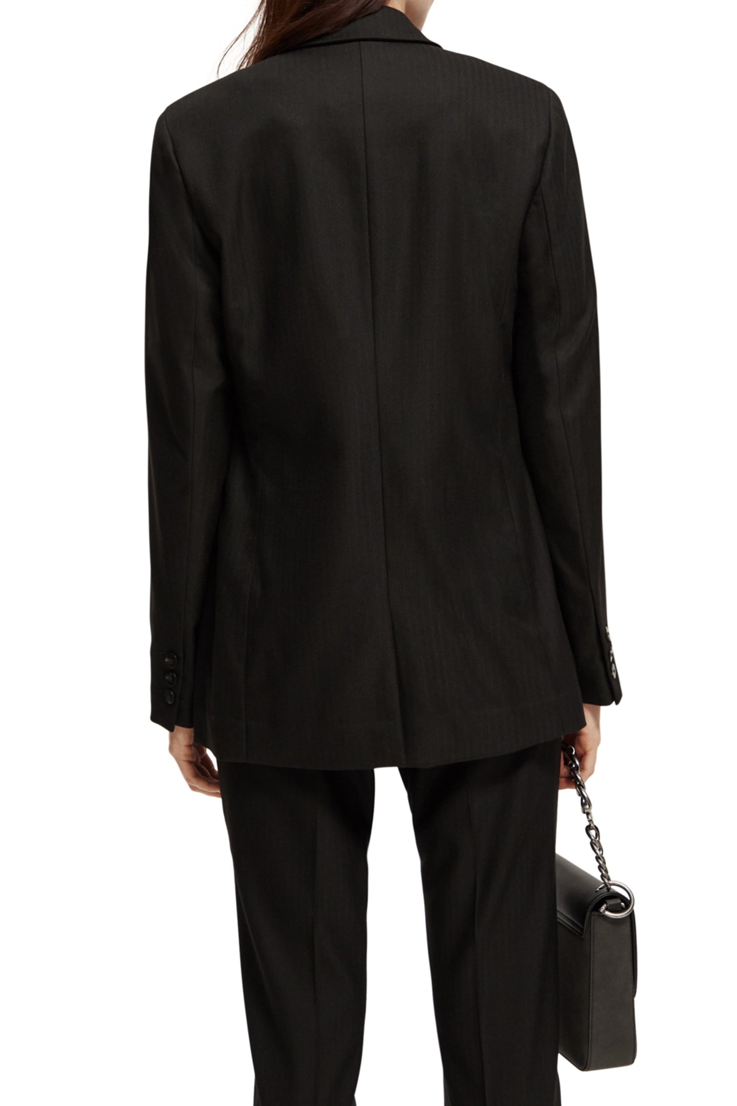 RELAXED FIT SINGLE BREASTED TAILORED BLAZER BLACK 2