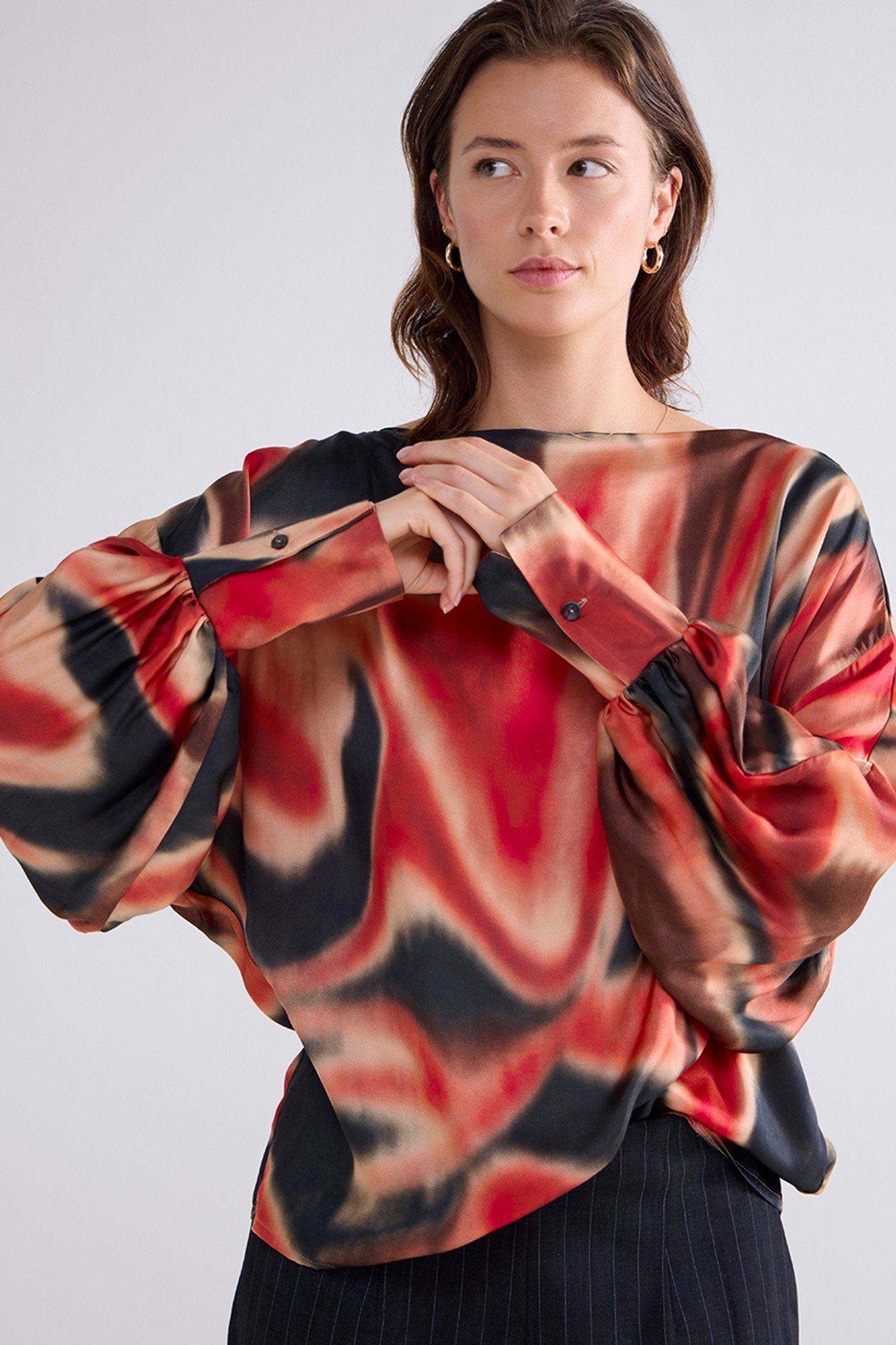 TOP BATSLEEVES BLURY PRINT MULTICOLOUR 4