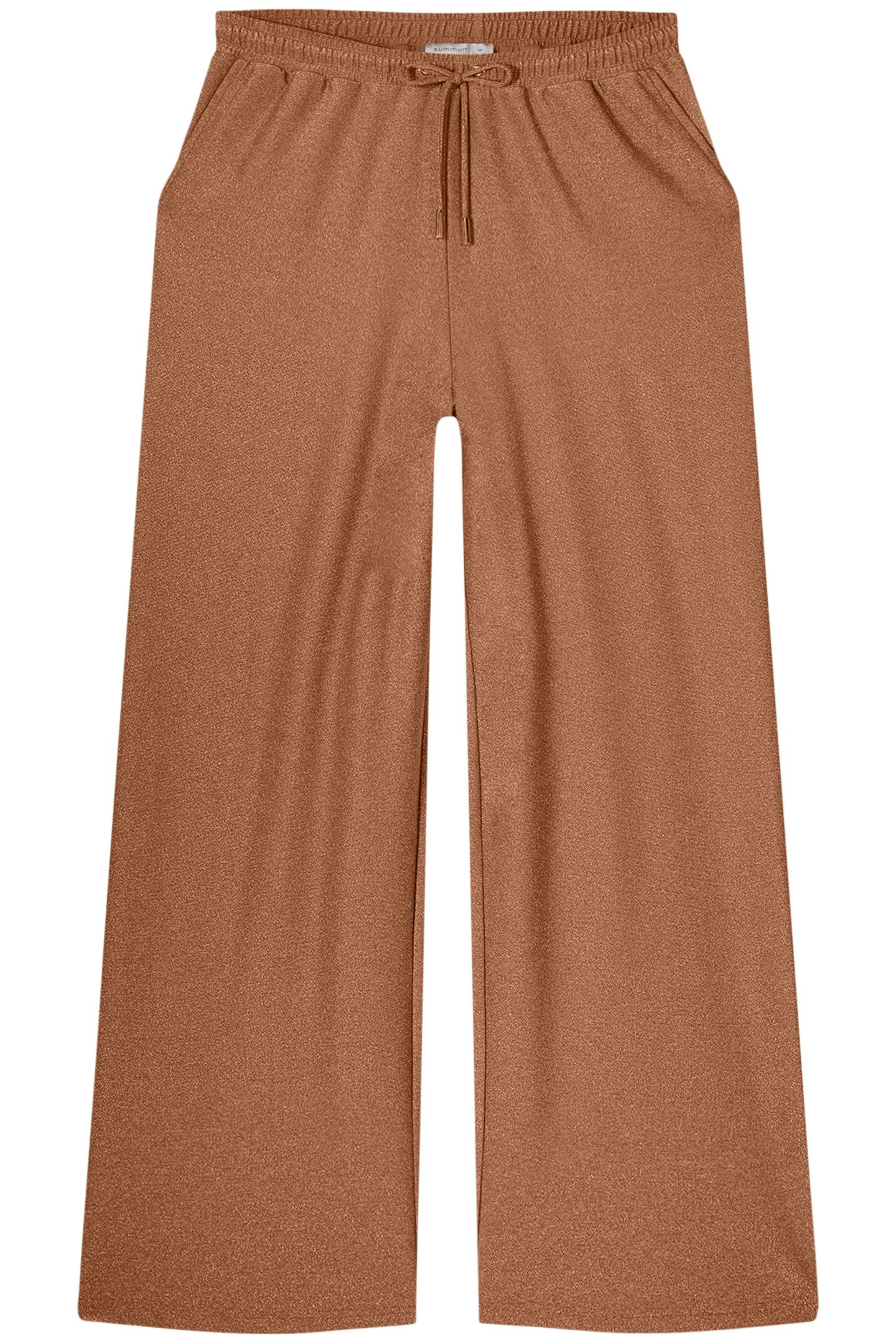 FLARED PANTS FINE LUREX JERSEY CARAMEL COFFEE 3
