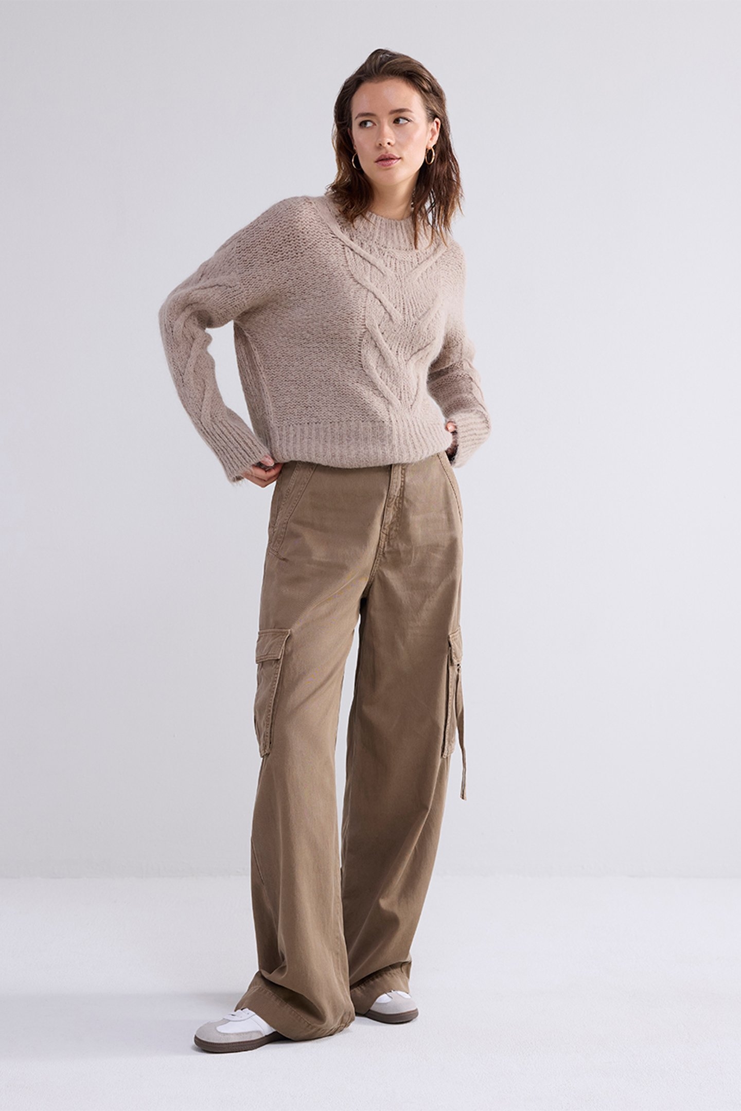 CARGO WIDELEG PANTS CAVALRY LYOCELL TWILL OLIVE 1