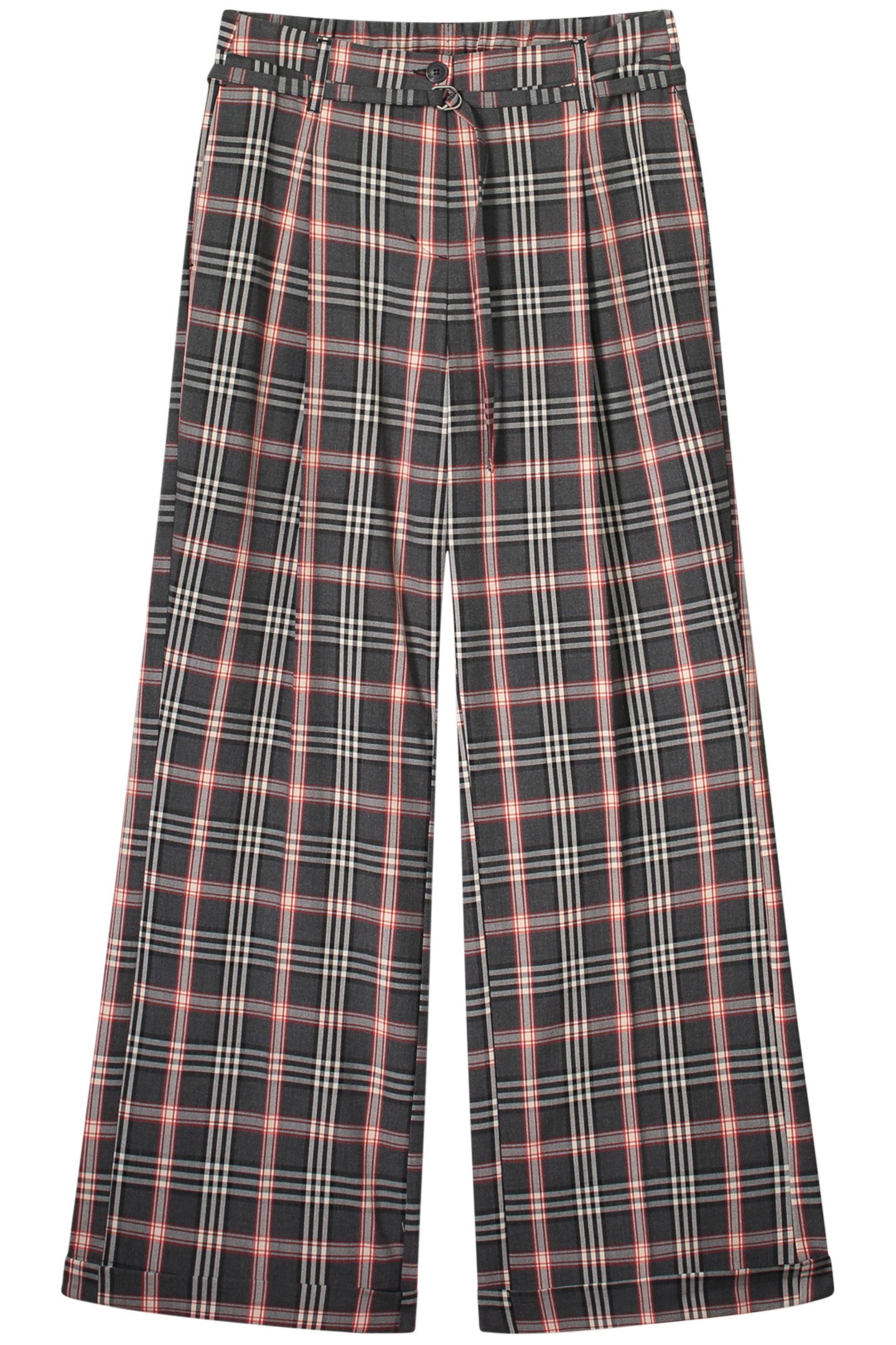 TROUSERS CHECK IN RED MULTICOLOUR 2