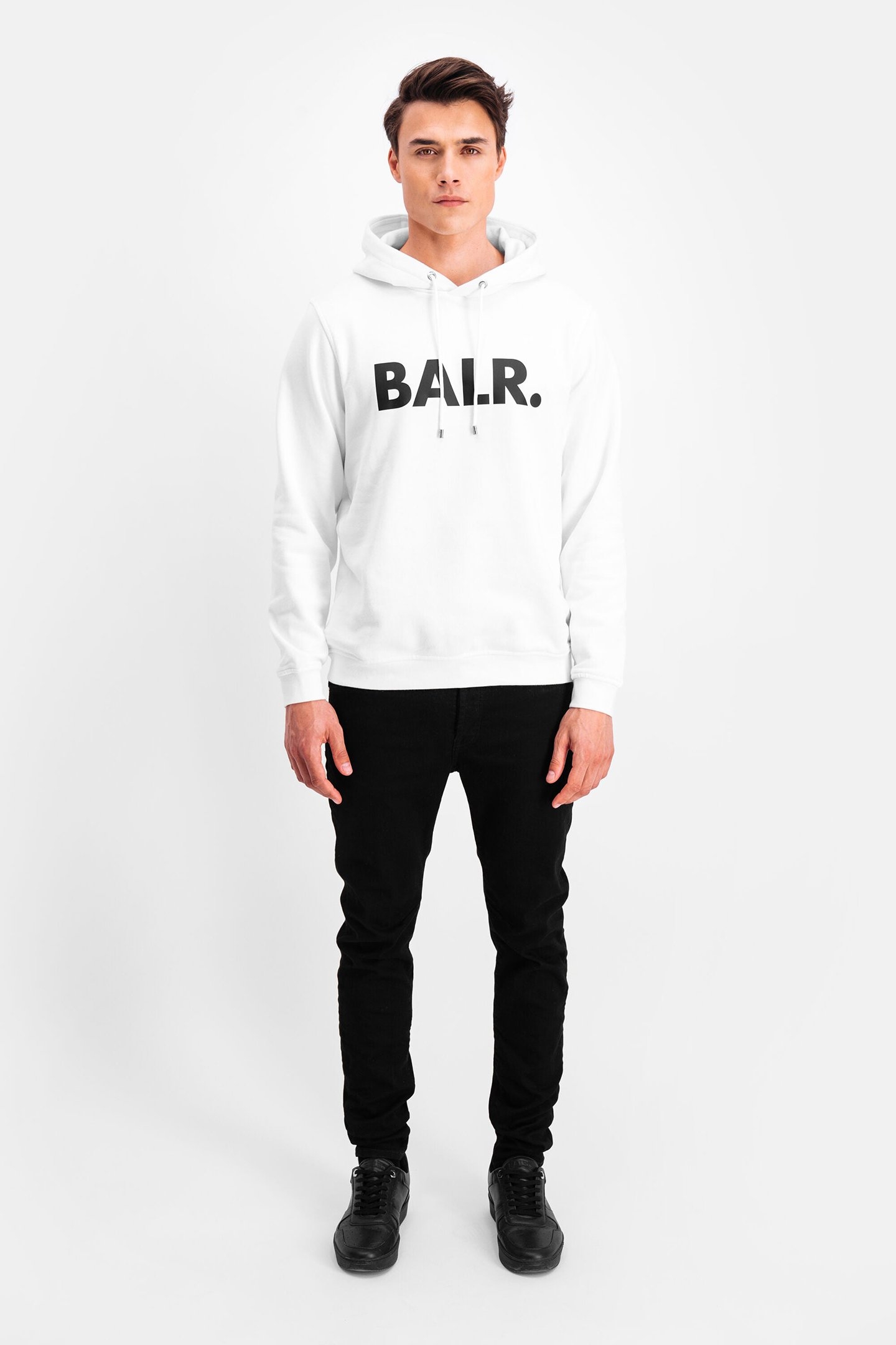 BALR. BRAND STRAIGHT HOODIE WHITE 1