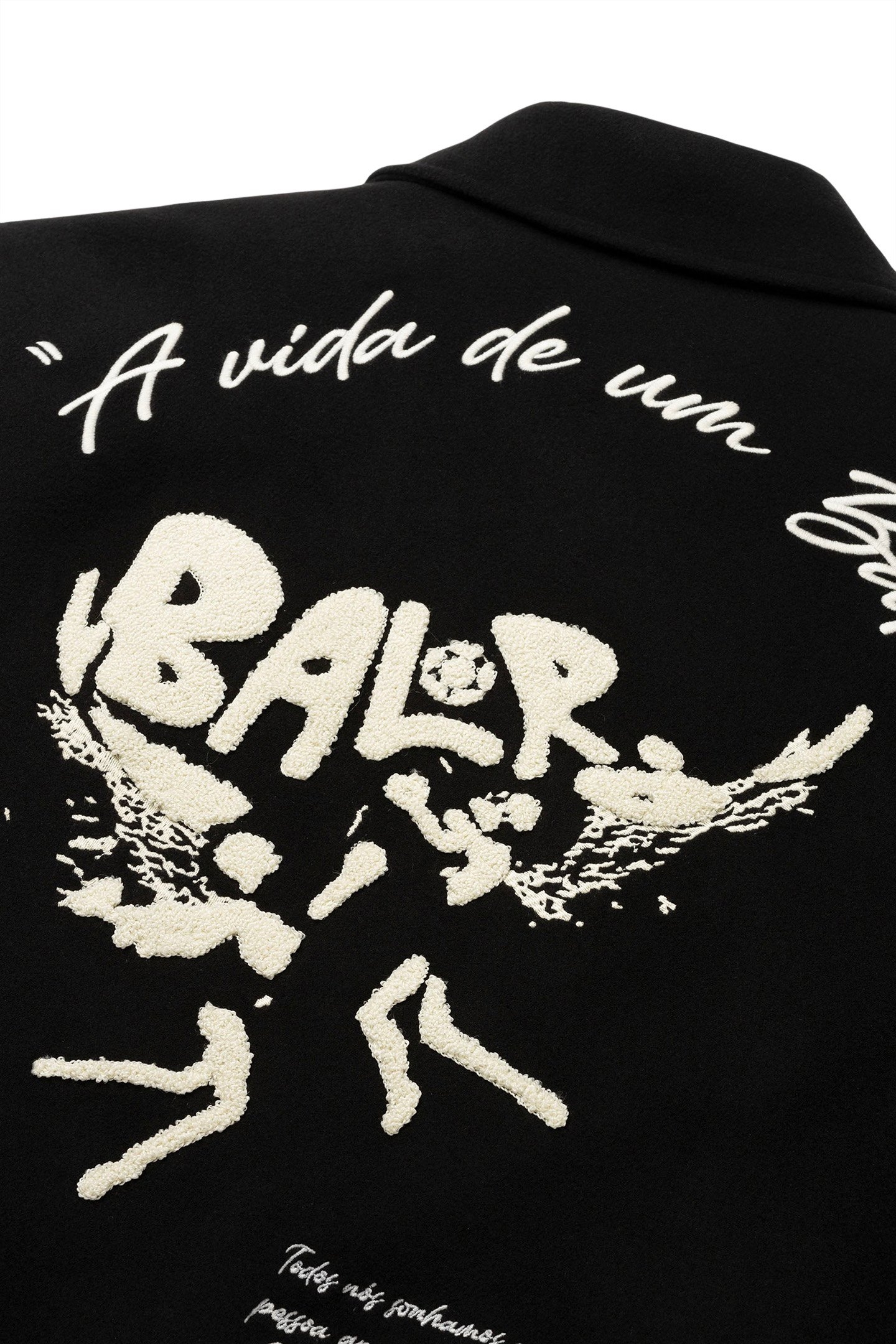 GAME OF THE GODS GRAFFITI BOX FIT VARSITY JACKET JET BLACK 5