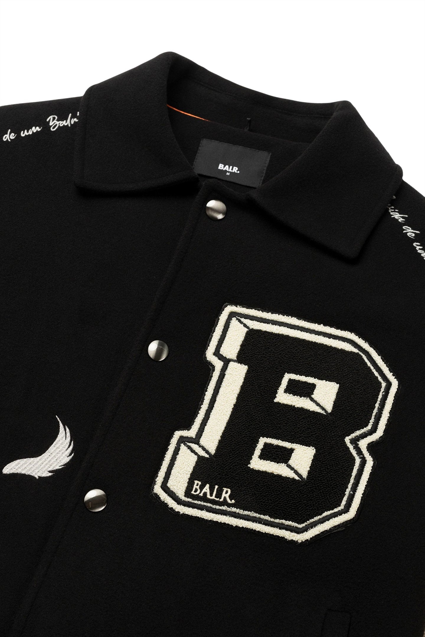 GAME OF THE GODS GRAFFITI BOX FIT VARSITY JACKET JET BLACK 6