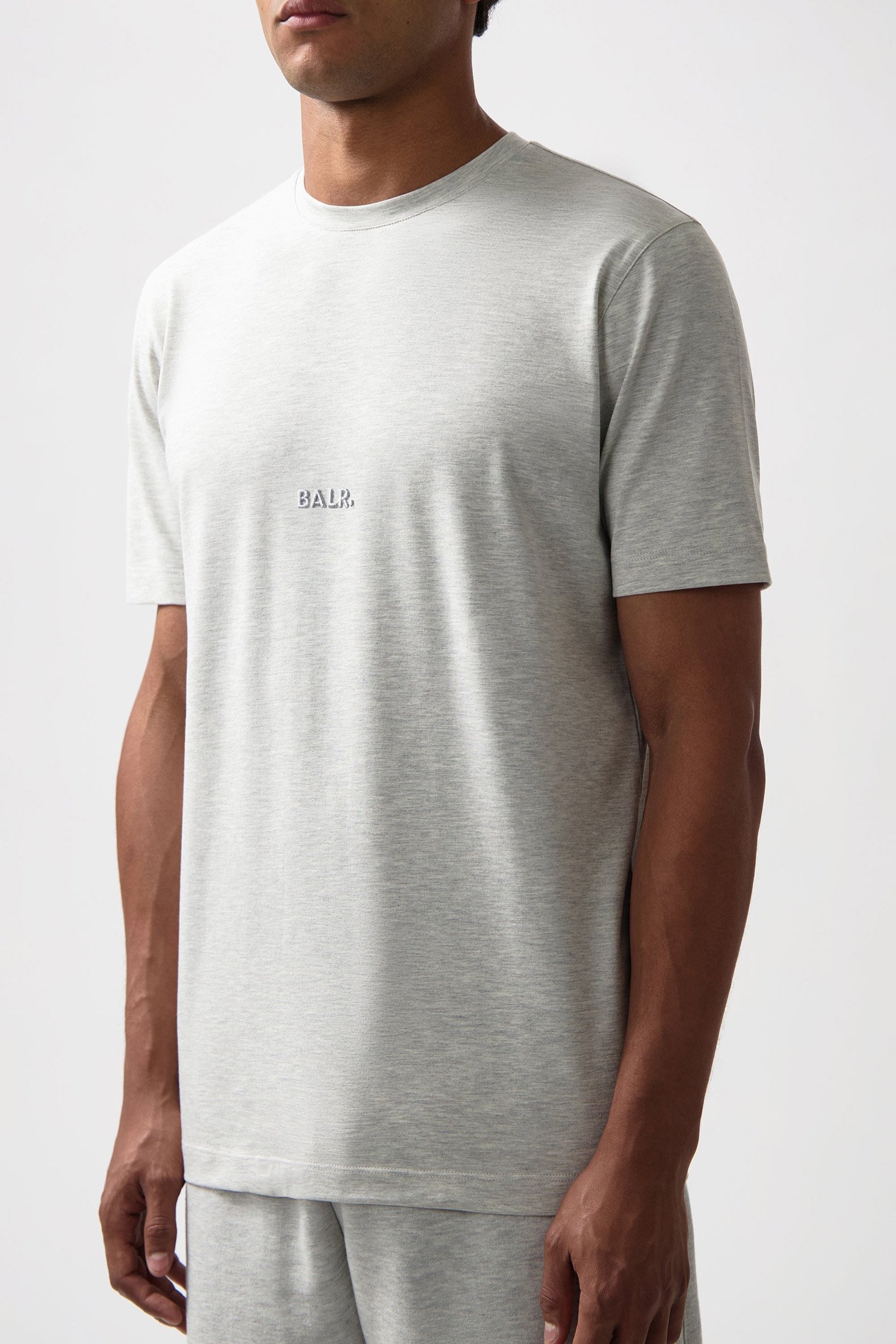 LOGO SLIM T-SHIRT LT GREY MELANGE 1