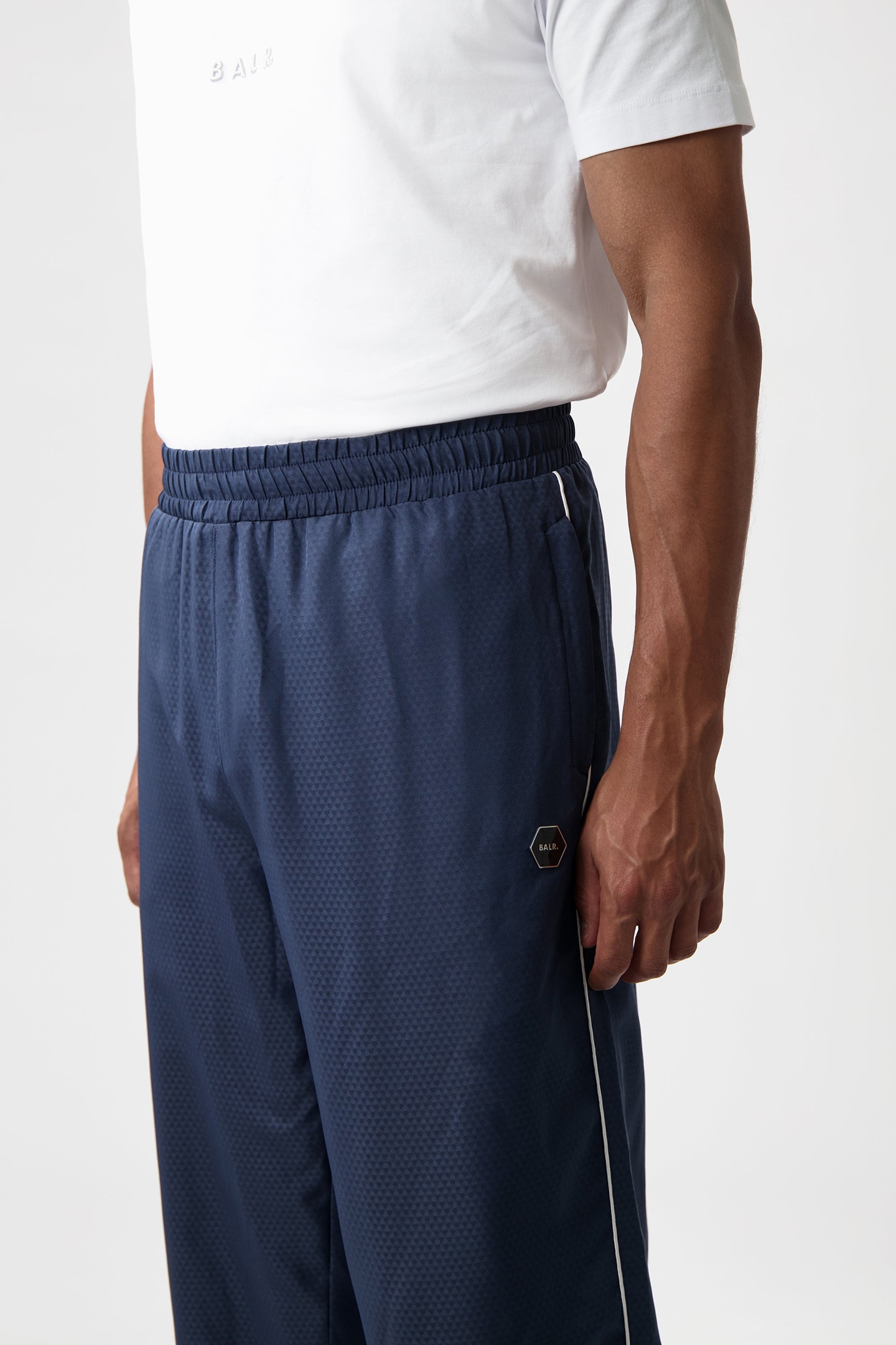 JACQUARD RELAXED TRACK PANTS SPACE NAVY 5