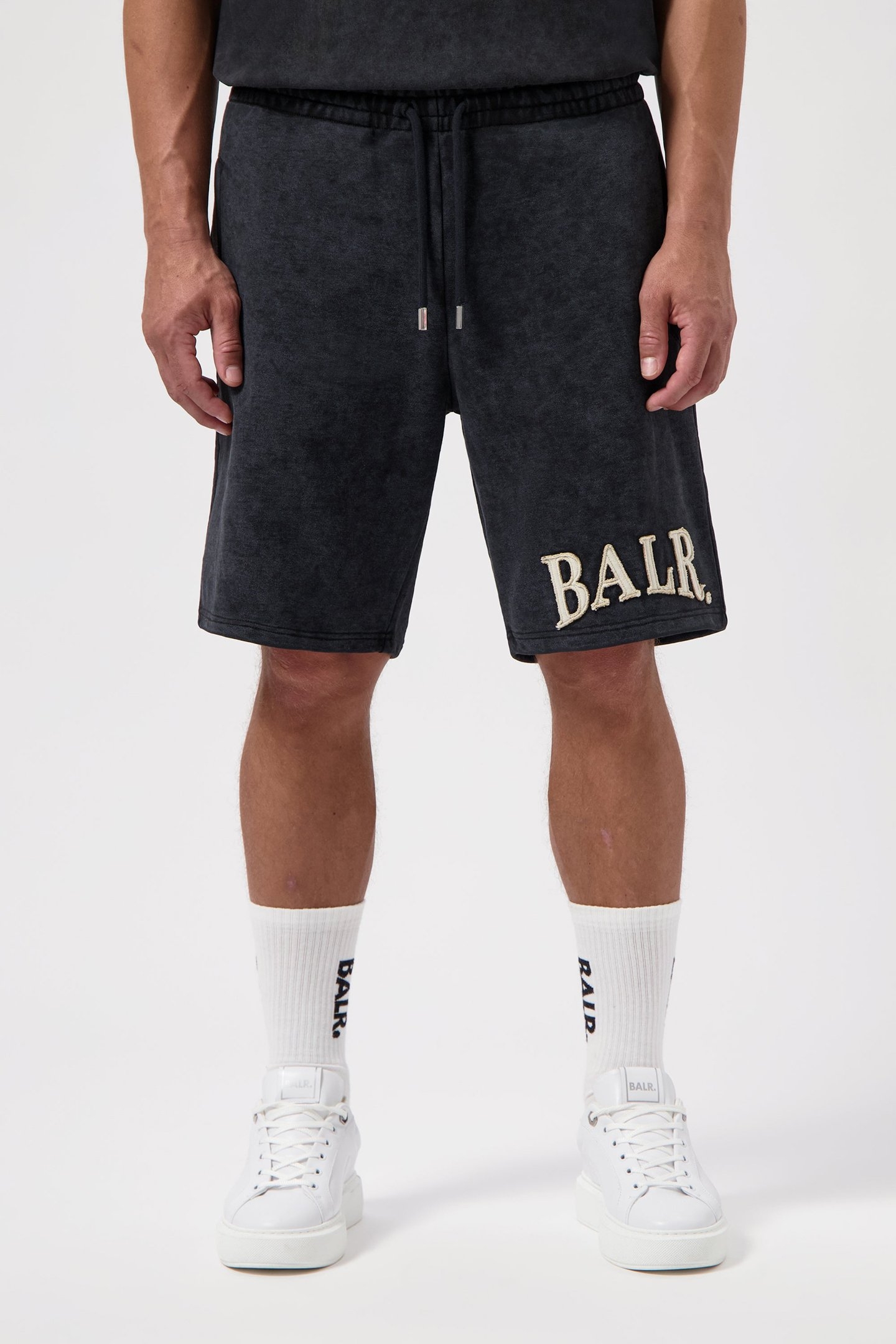 URBAN WASHED SWEAT SHORTS JET BLACK 1