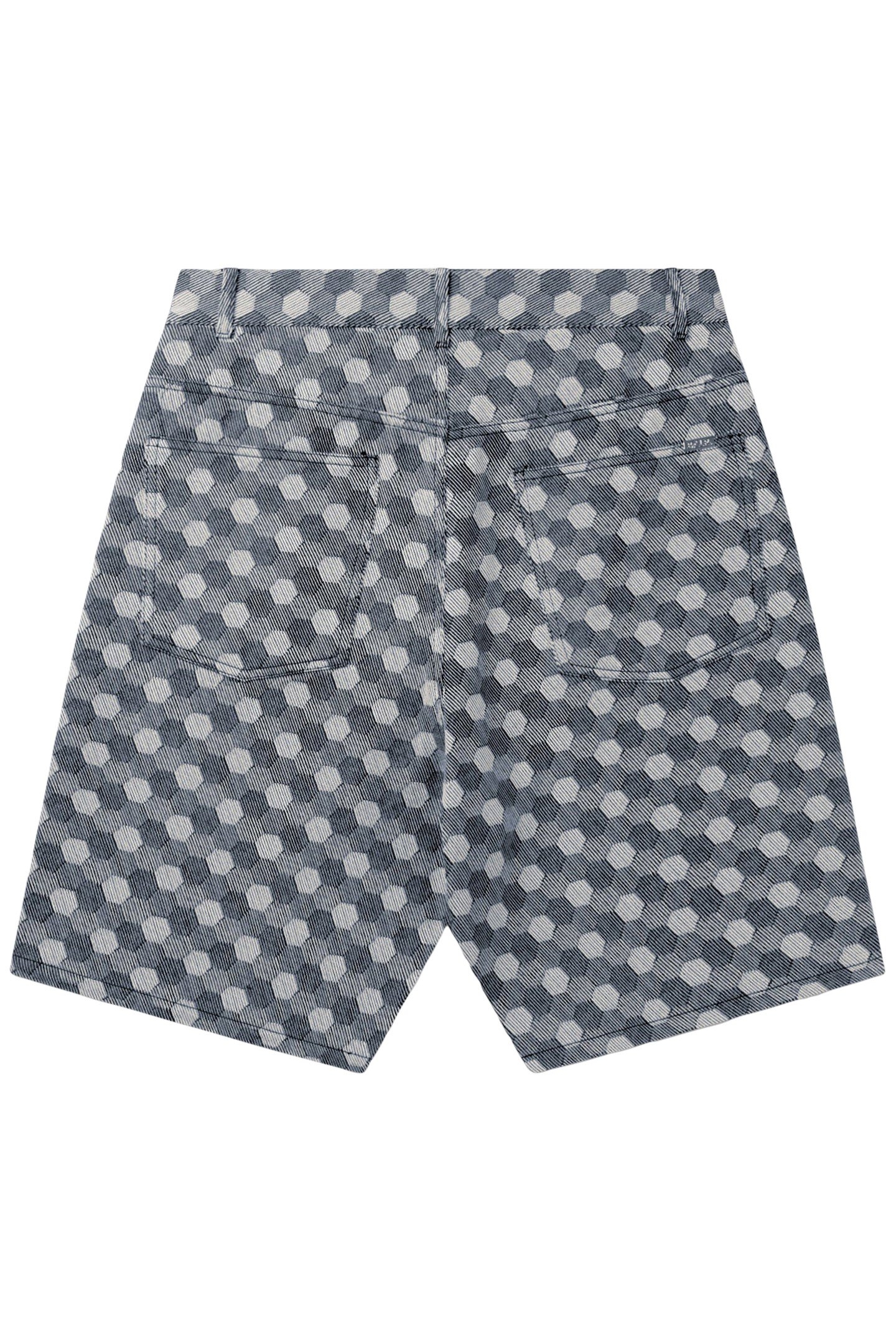 HEX JACQUARD RELAXED SHORTS INDIGO 4