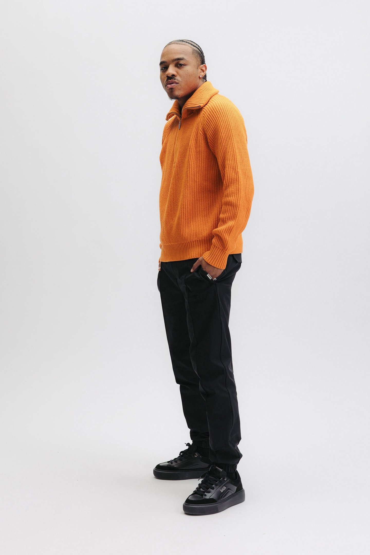 XI KNITTED HALF ZIP BURNT ORANGE 6