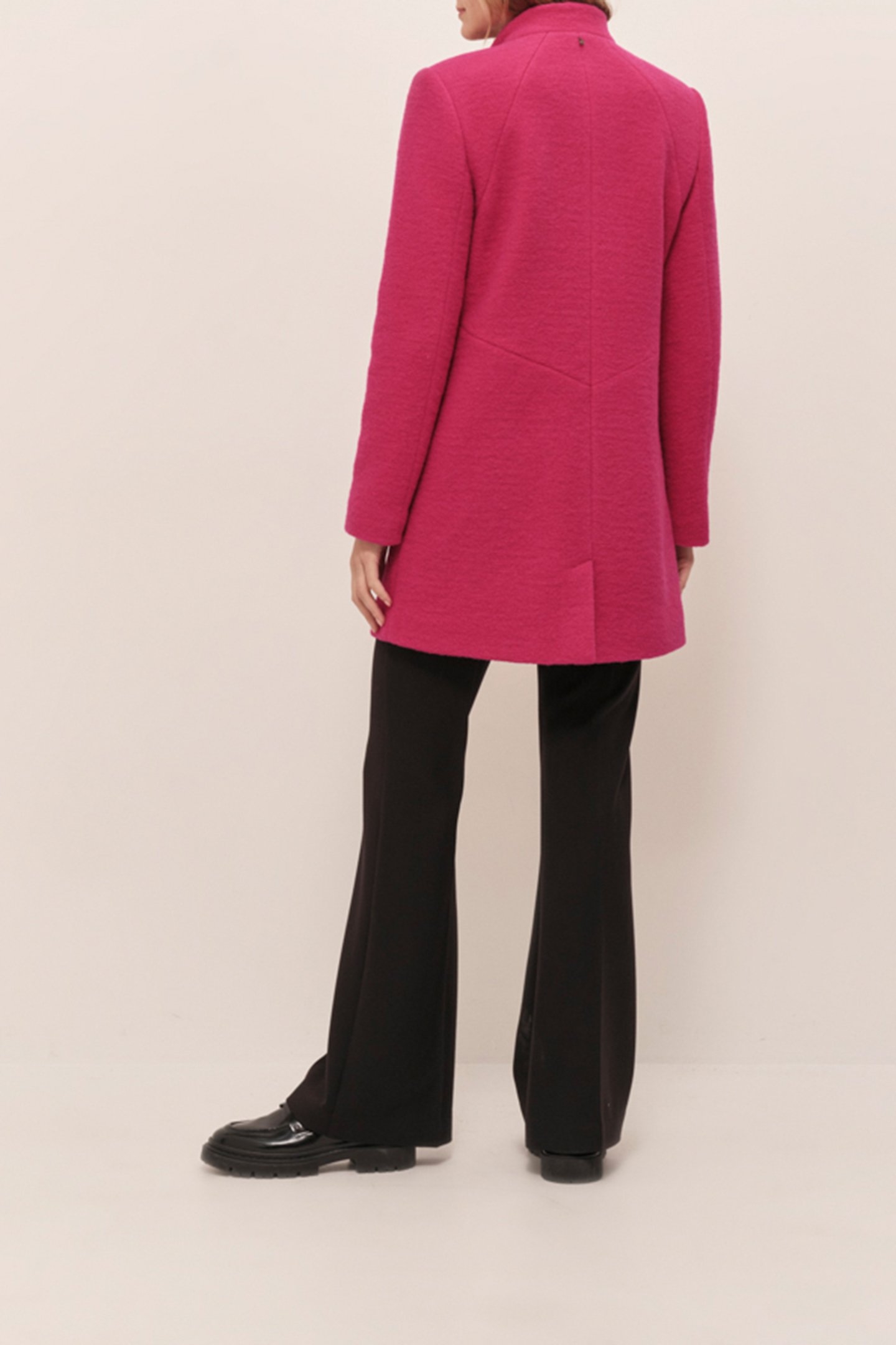 DOFFEN - FUCHSIA STRAIGHT COAT IN BOILED WOOL 3