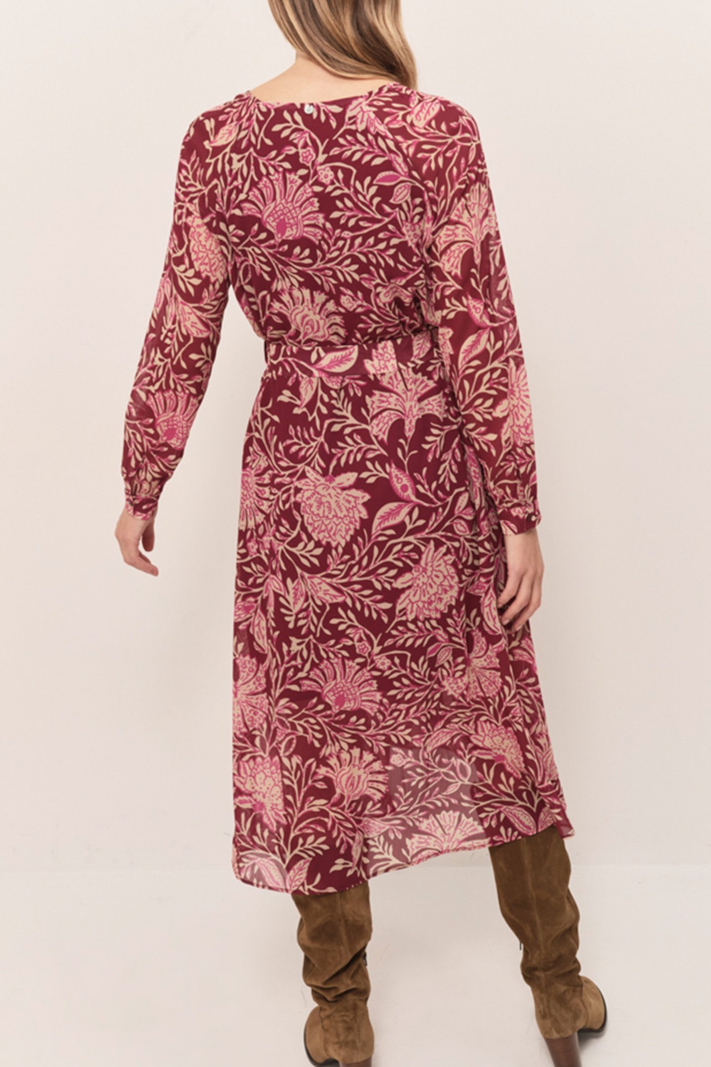 RISTY - LONG OPERA DRESS WITH BAROQUE FOLIAGE PRINT 4