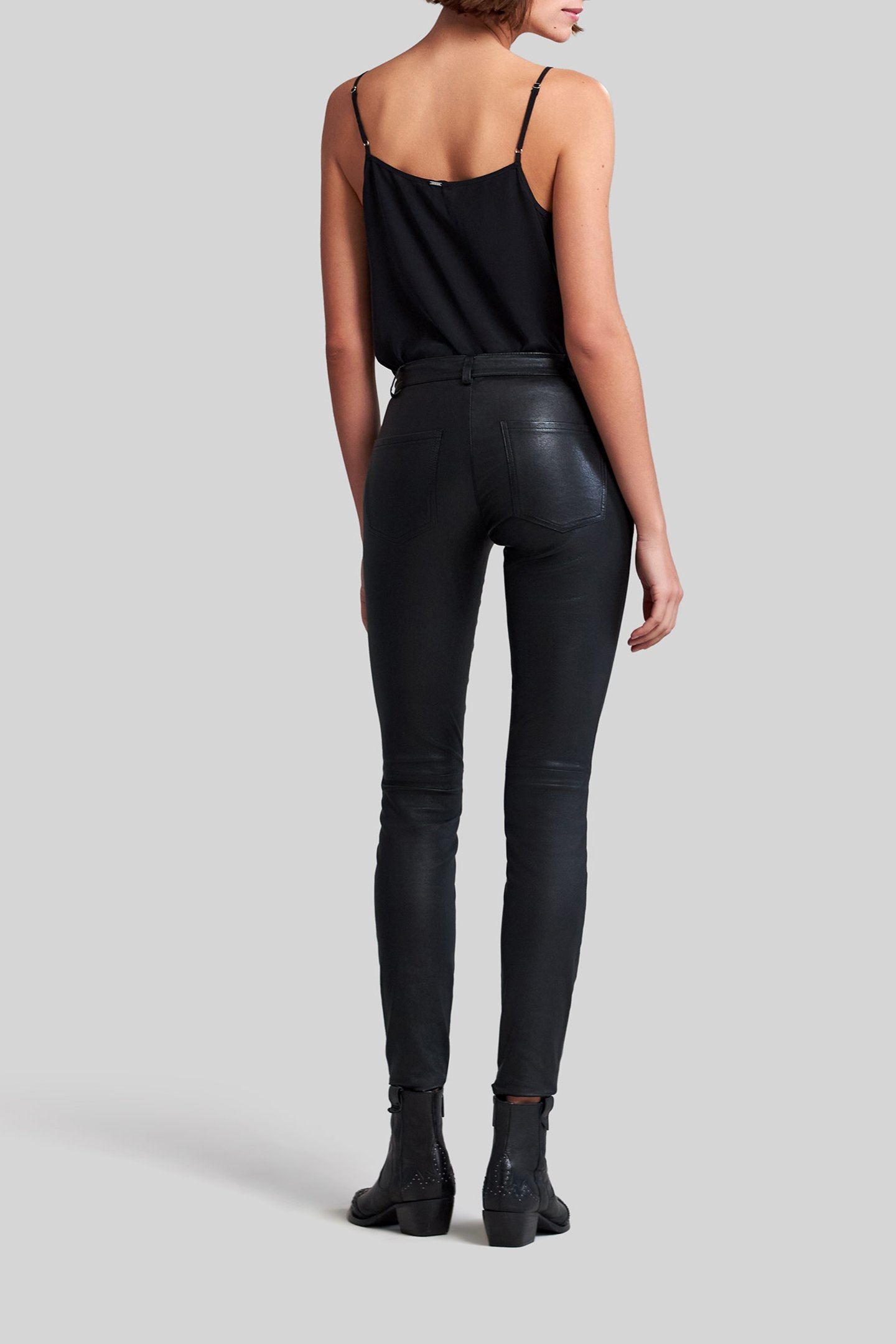 BLACK LAMBSKIN TROUSERS 6