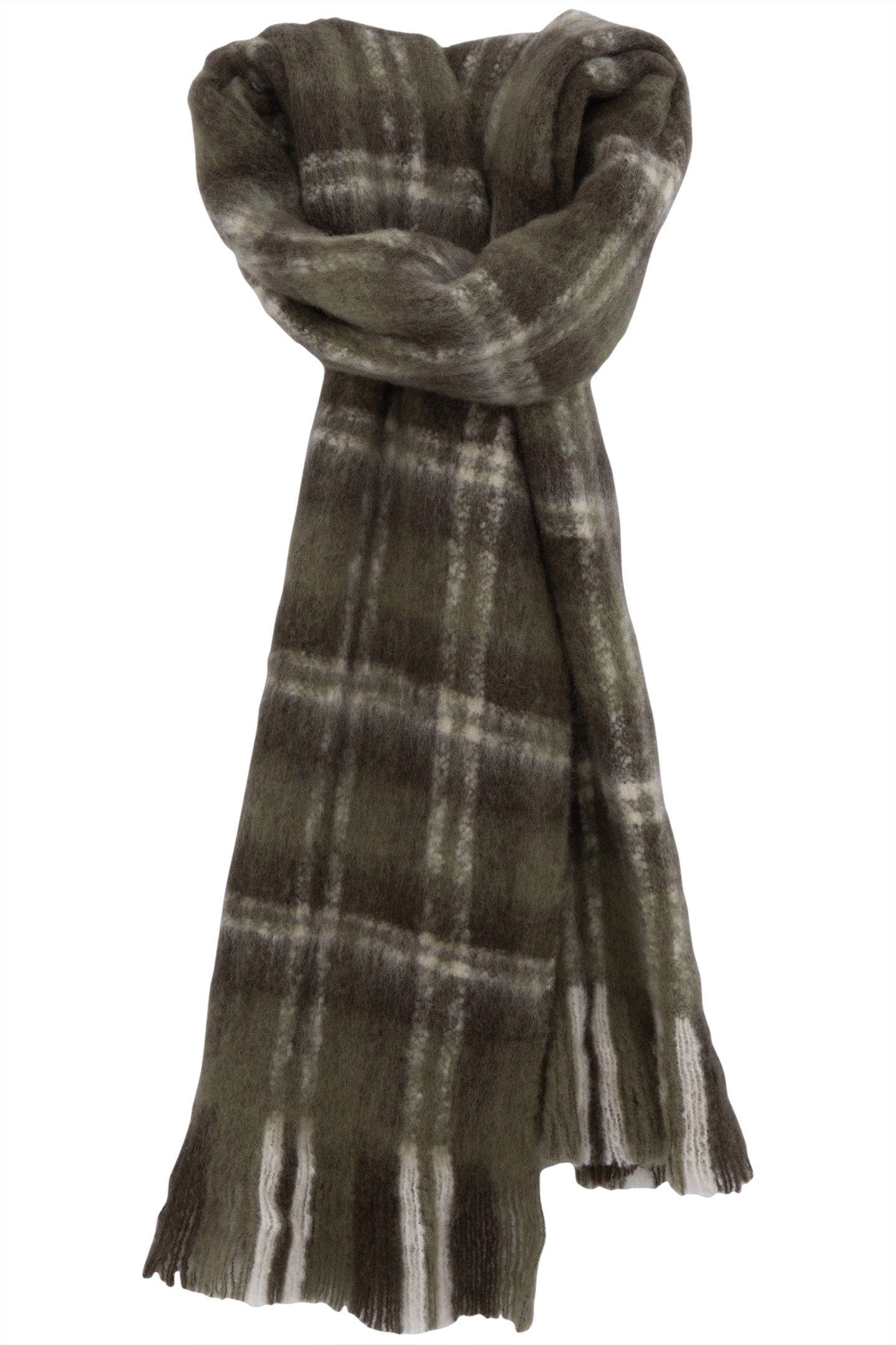 KHAKI PLAID SCARF 1